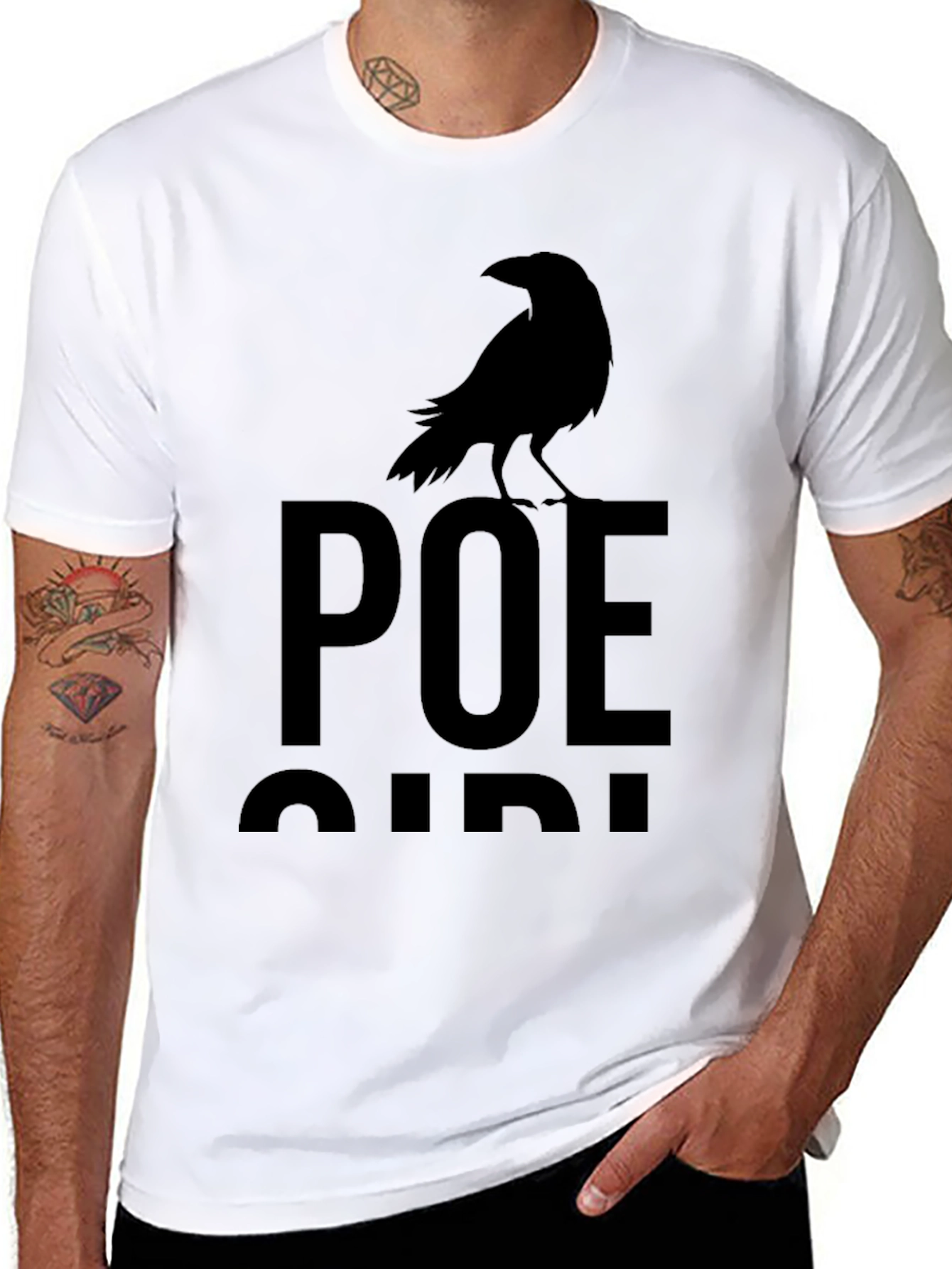 Poe Raven Graphic T-Shirt - Classic Gothic Style