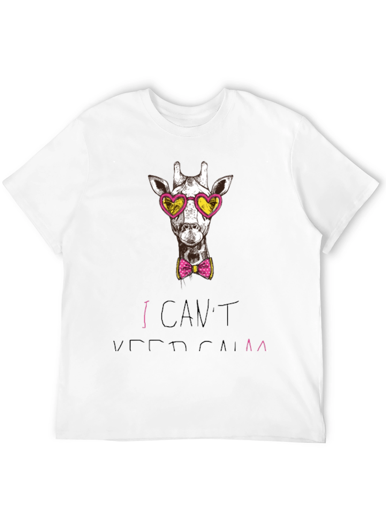 Giraffe Heart Sunglasses T-Shirt - I Cant Keep Calm