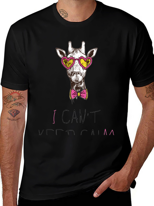 Giraffe Heart Sunglasses T-Shirt - I Cant Keep Calm