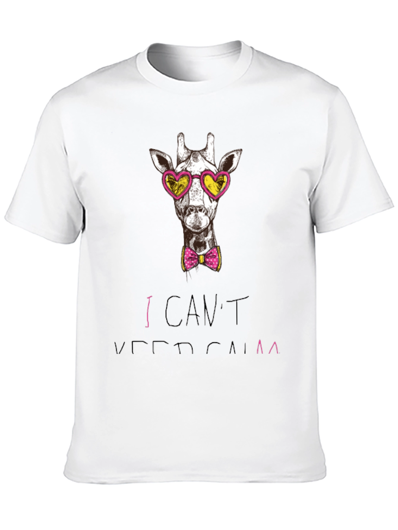 Giraffe Heart Sunglasses T-Shirt - I Cant Keep Calm