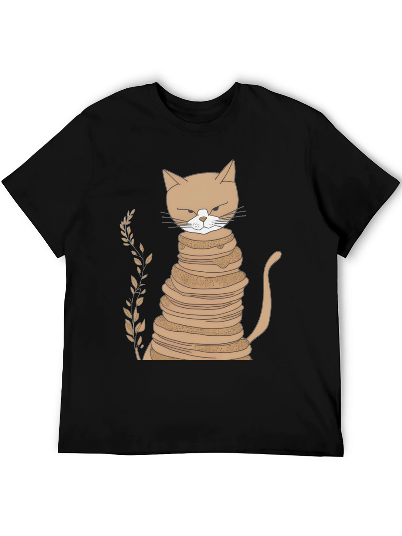 Cat Stack of Pancakes Funny Graphic Tee
