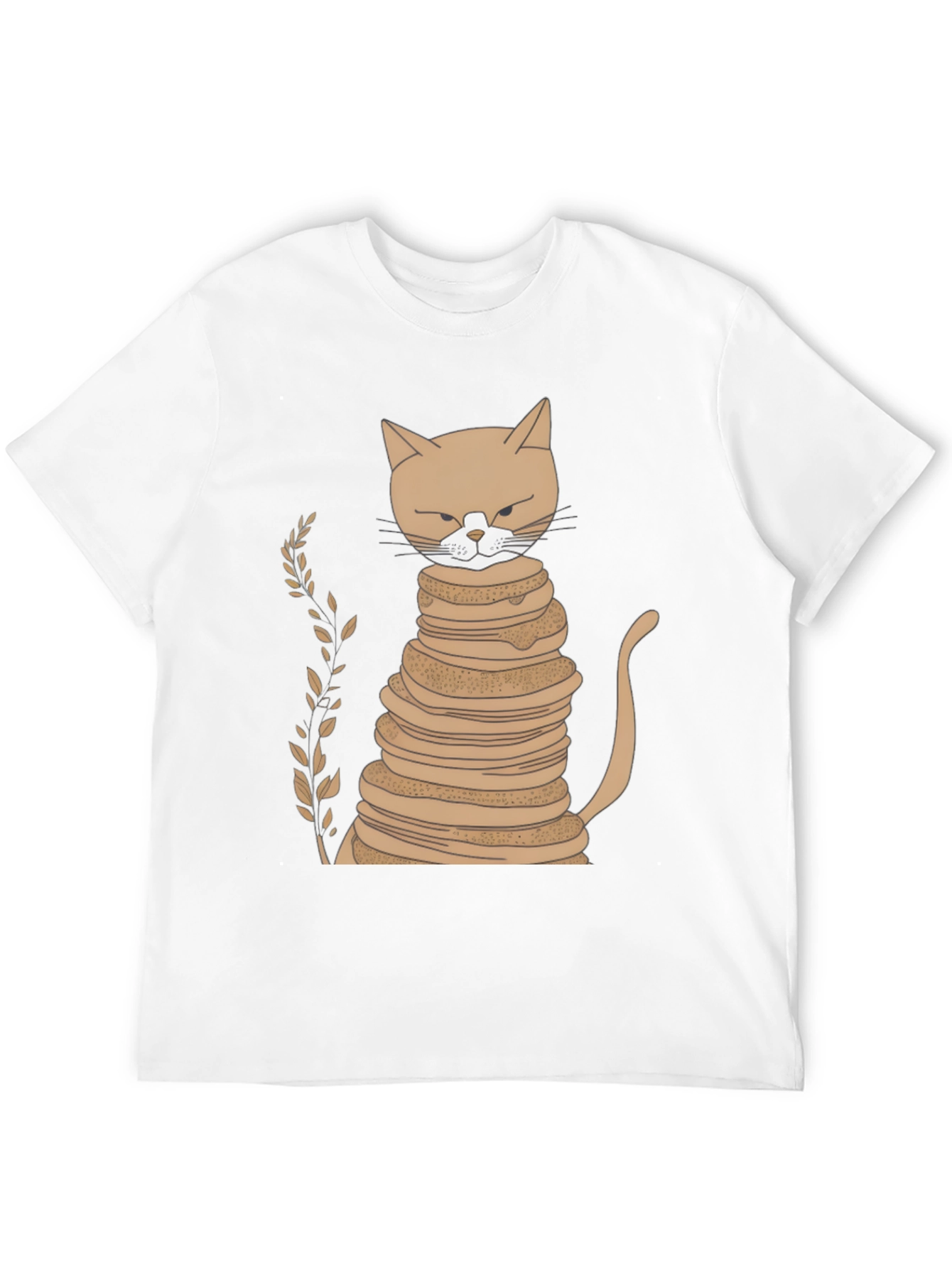 Cat Stack of Pancakes Funny Graphic Tee