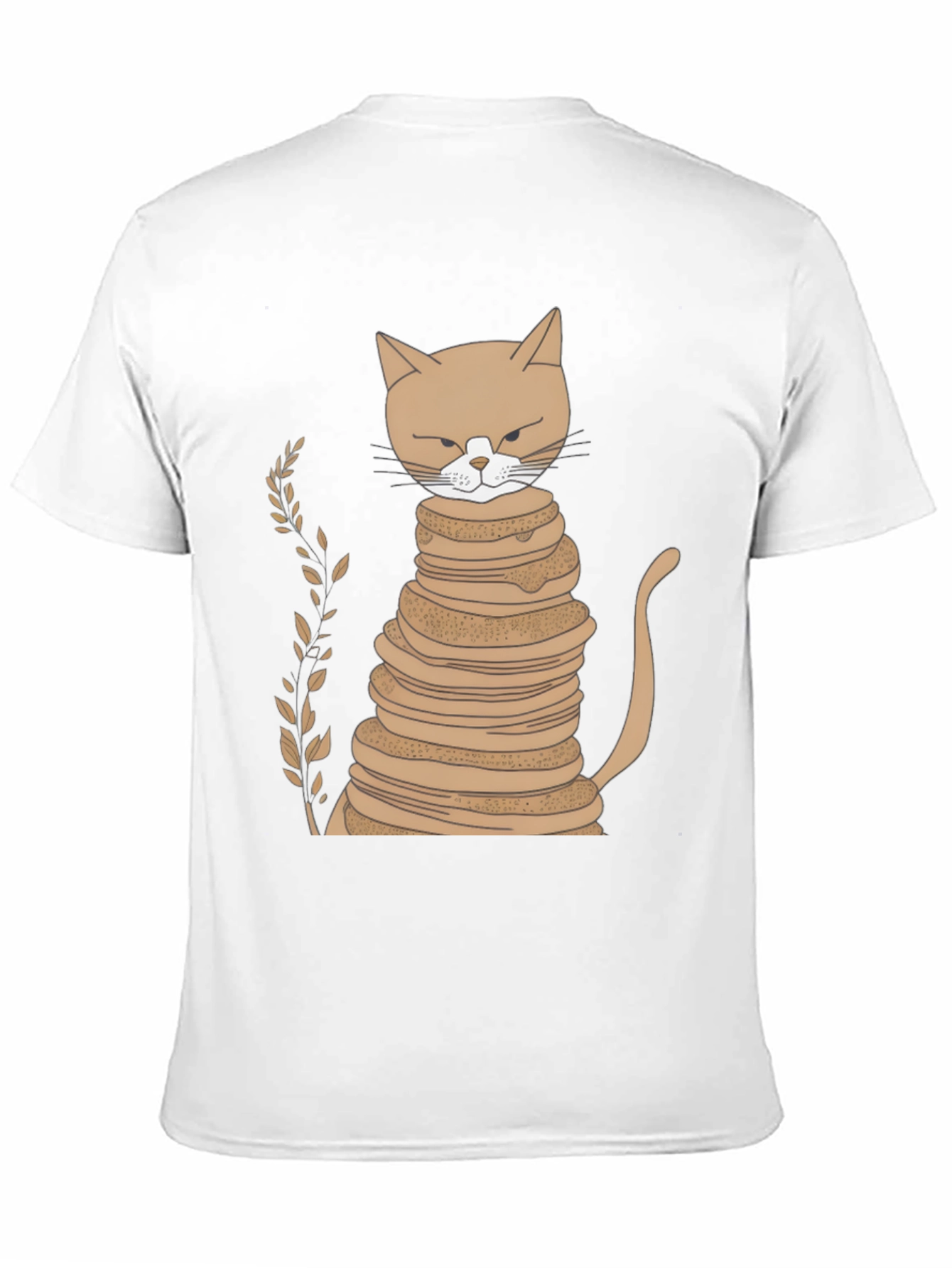 Cat Stack of Pancakes Funny Graphic Tee