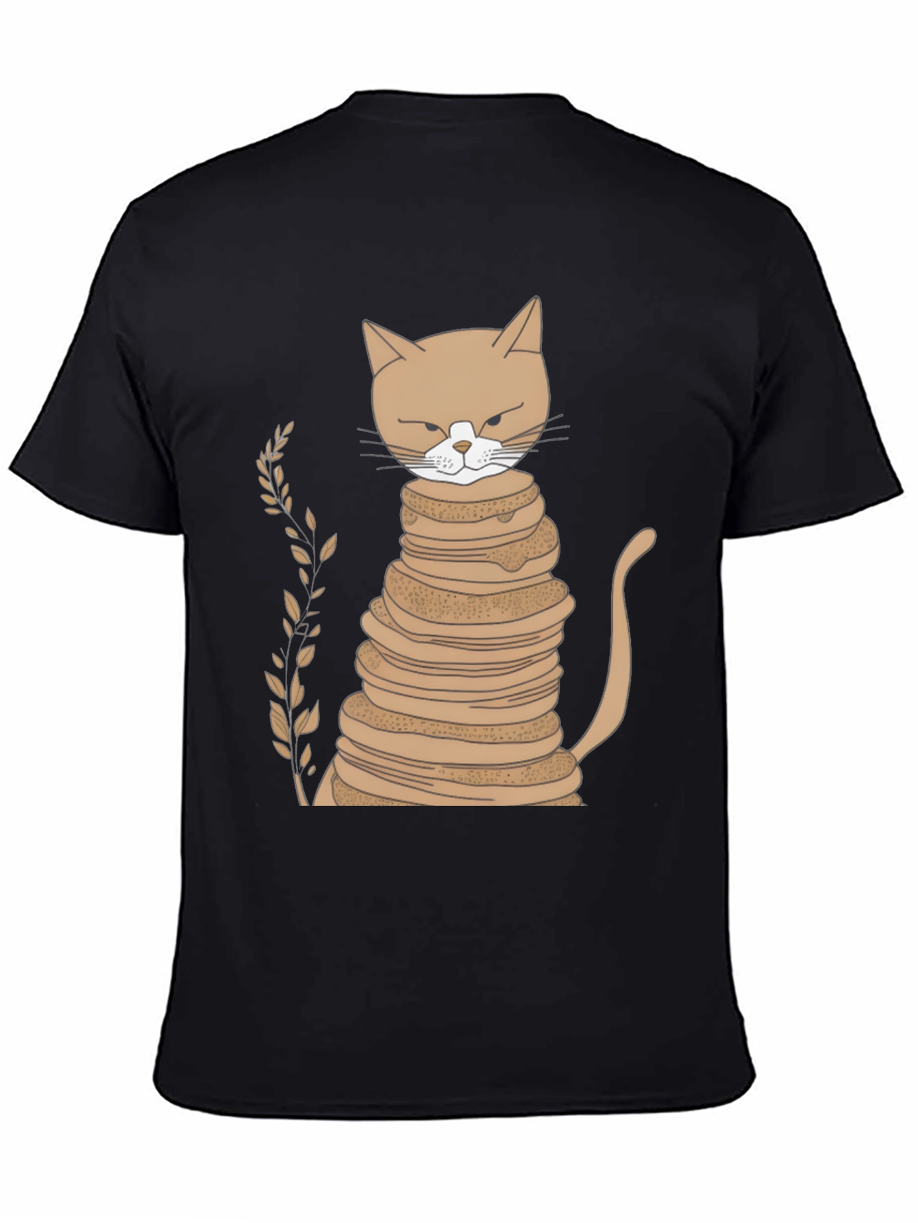 Cat Stack of Pancakes Funny Graphic Tee