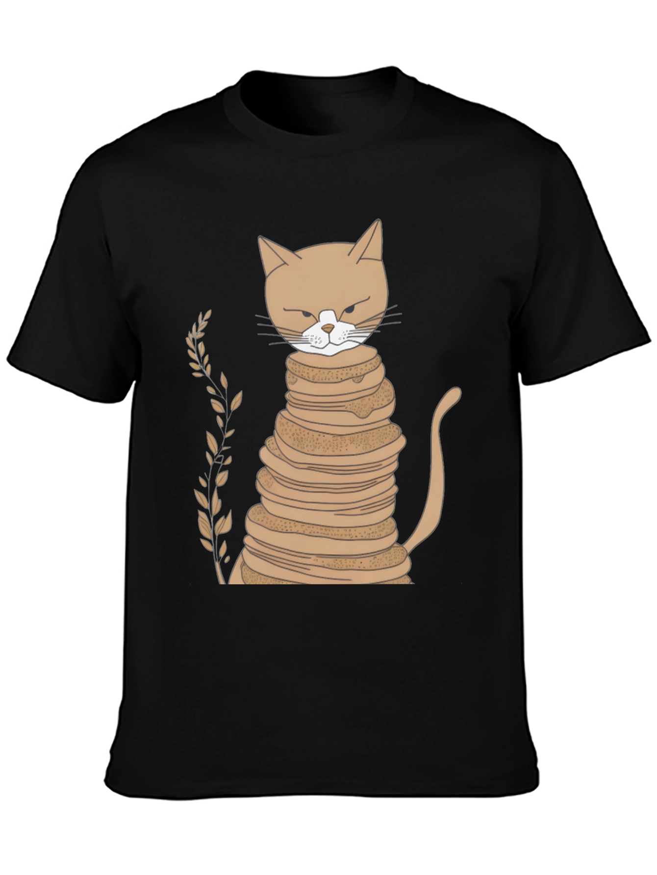 Cat Stack of Pancakes Funny Graphic Tee