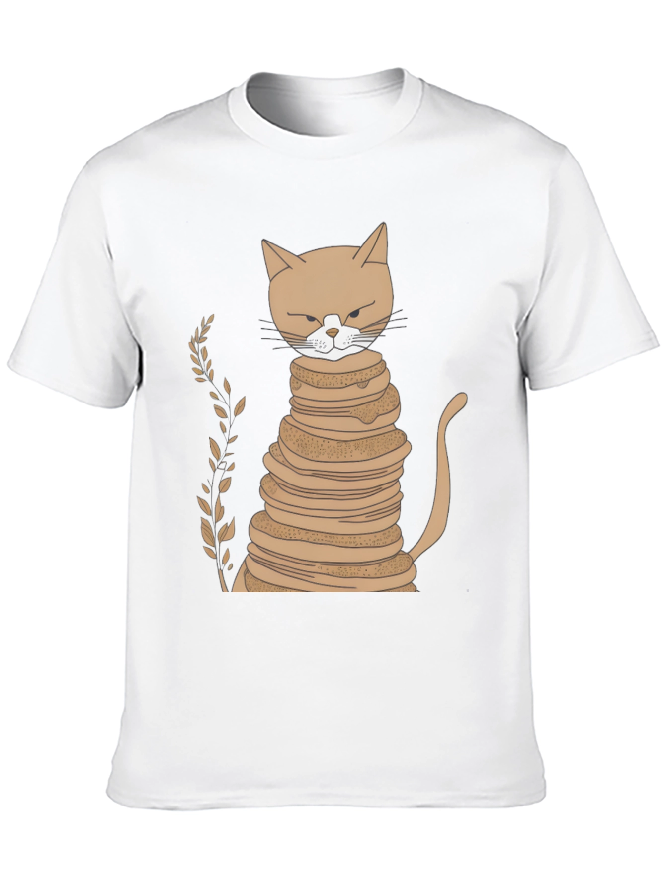 Cat Stack of Pancakes Funny Graphic Tee