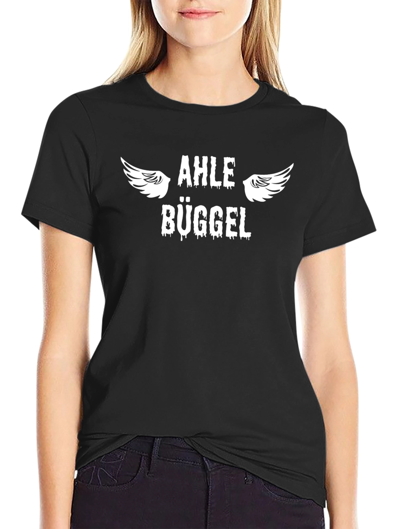 Ahle Büggel Graphic Tee - Black Crew Neck Shirt