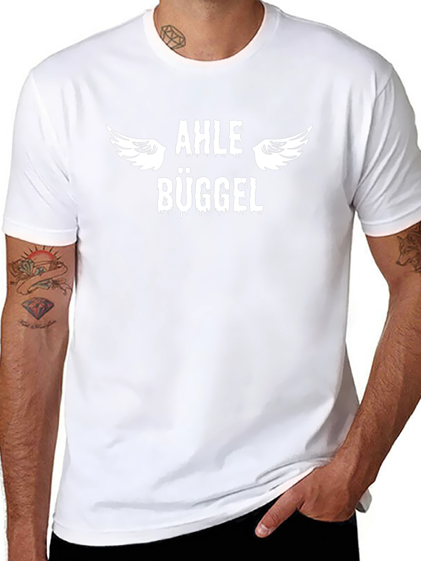 Ahle Büggel Graphic Tee - Black Crew Neck Shirt