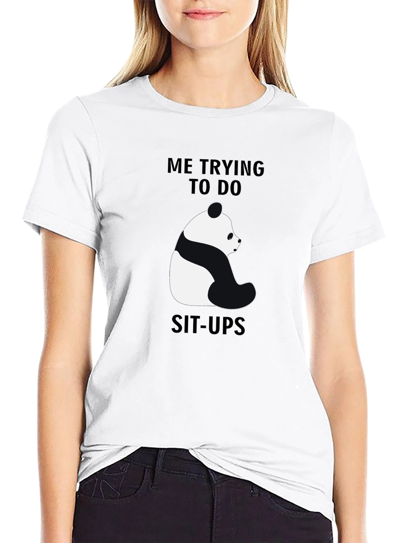 Funny Panda Sit-Ups Graphic T-Shirt