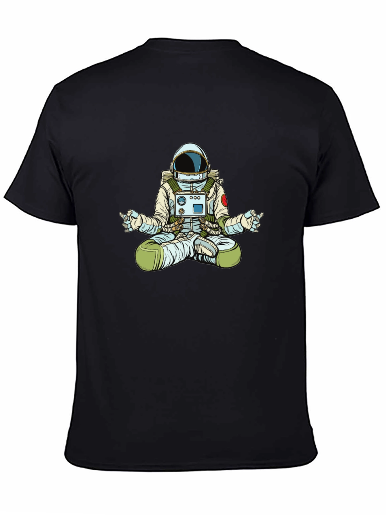 Meditating Astronaut Graphic T-Shirt - Black