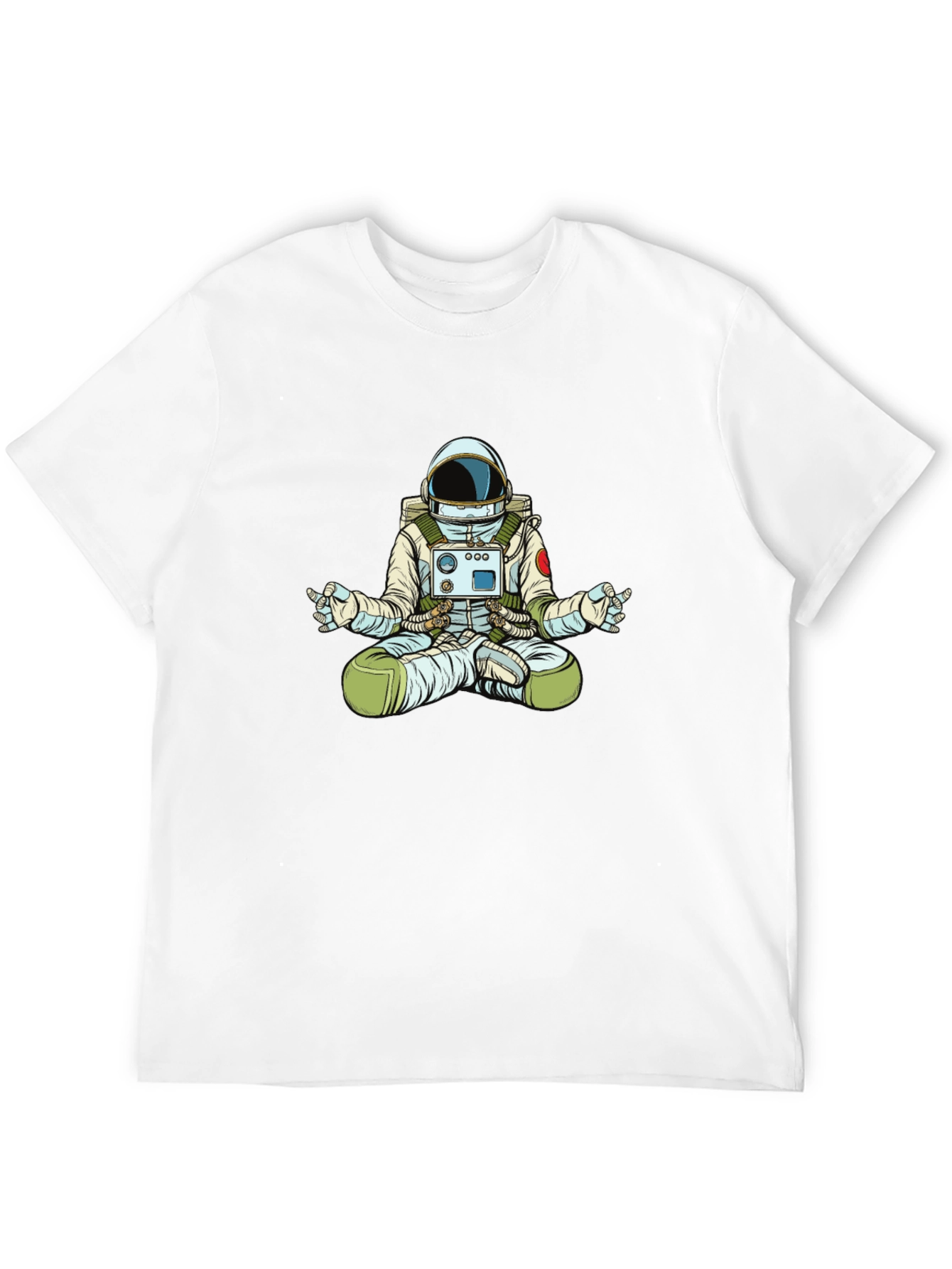 Meditating Astronaut Graphic T-Shirt - Black