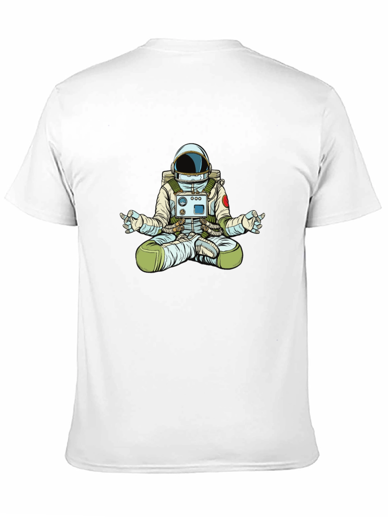 Meditating Astronaut Graphic T-Shirt - Black