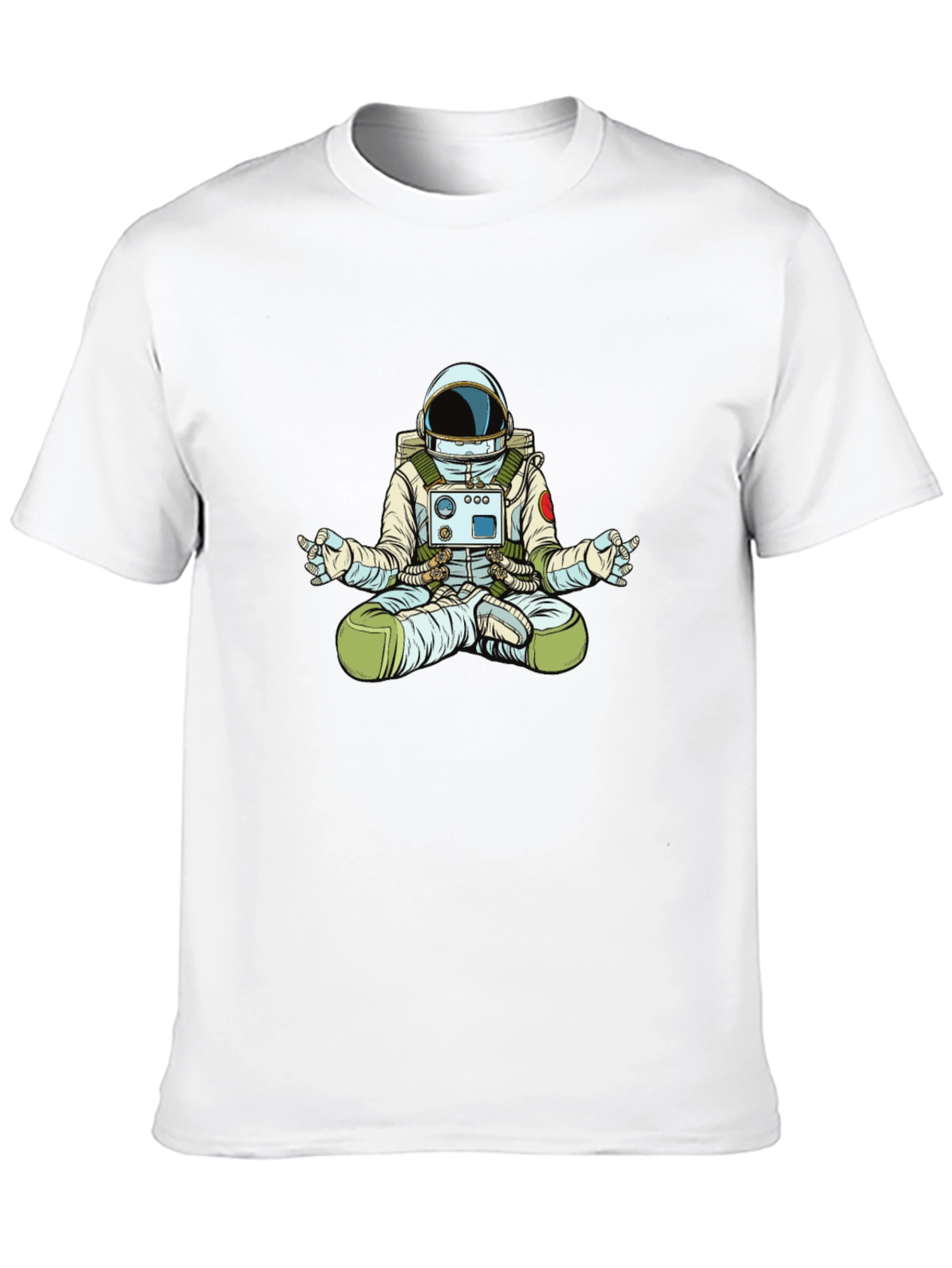 Meditating Astronaut Graphic T-Shirt - Black