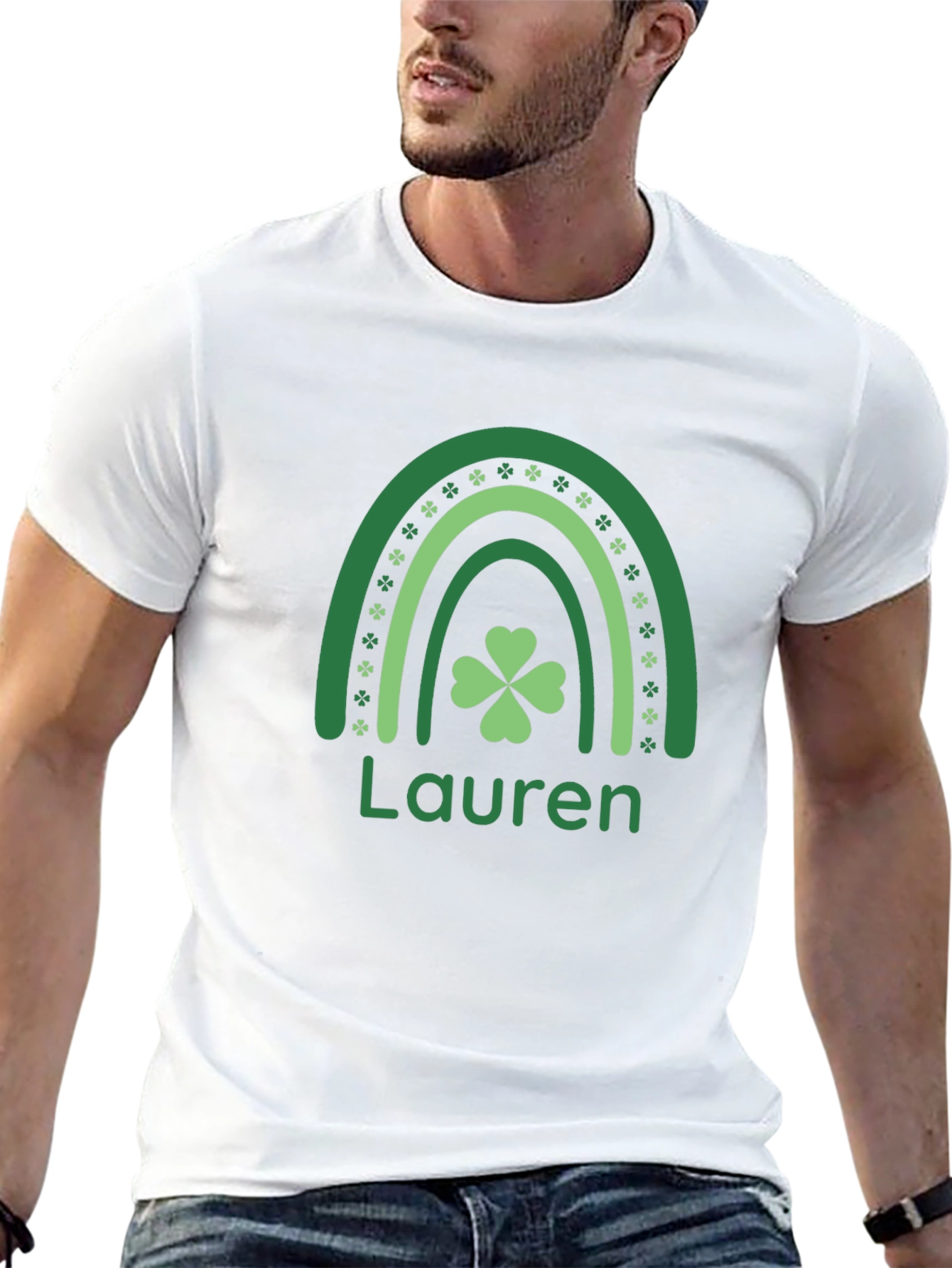 Lauren St. Patricks Day Shamrock Rainbow T-Shirt