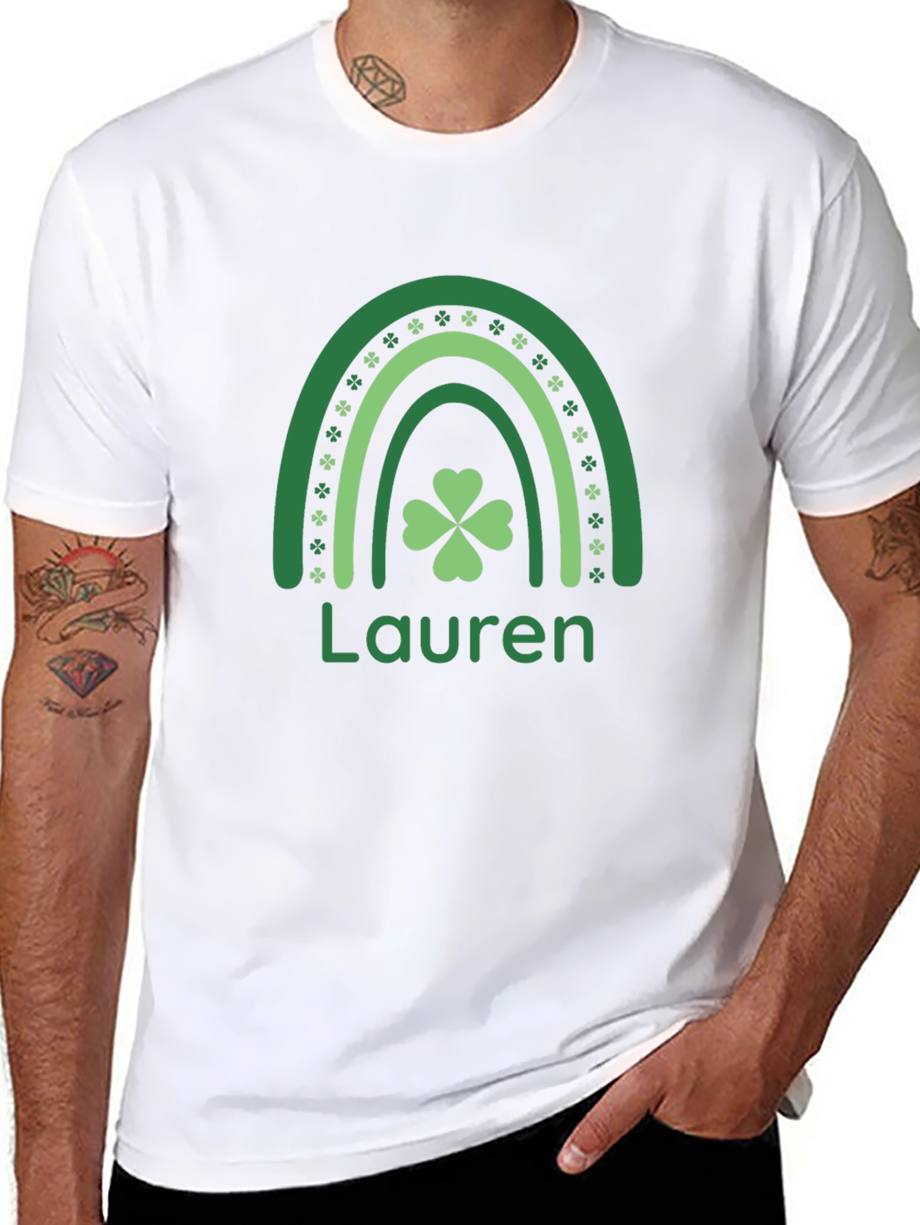 Lauren St. Patricks Day Shamrock Rainbow T-Shirt