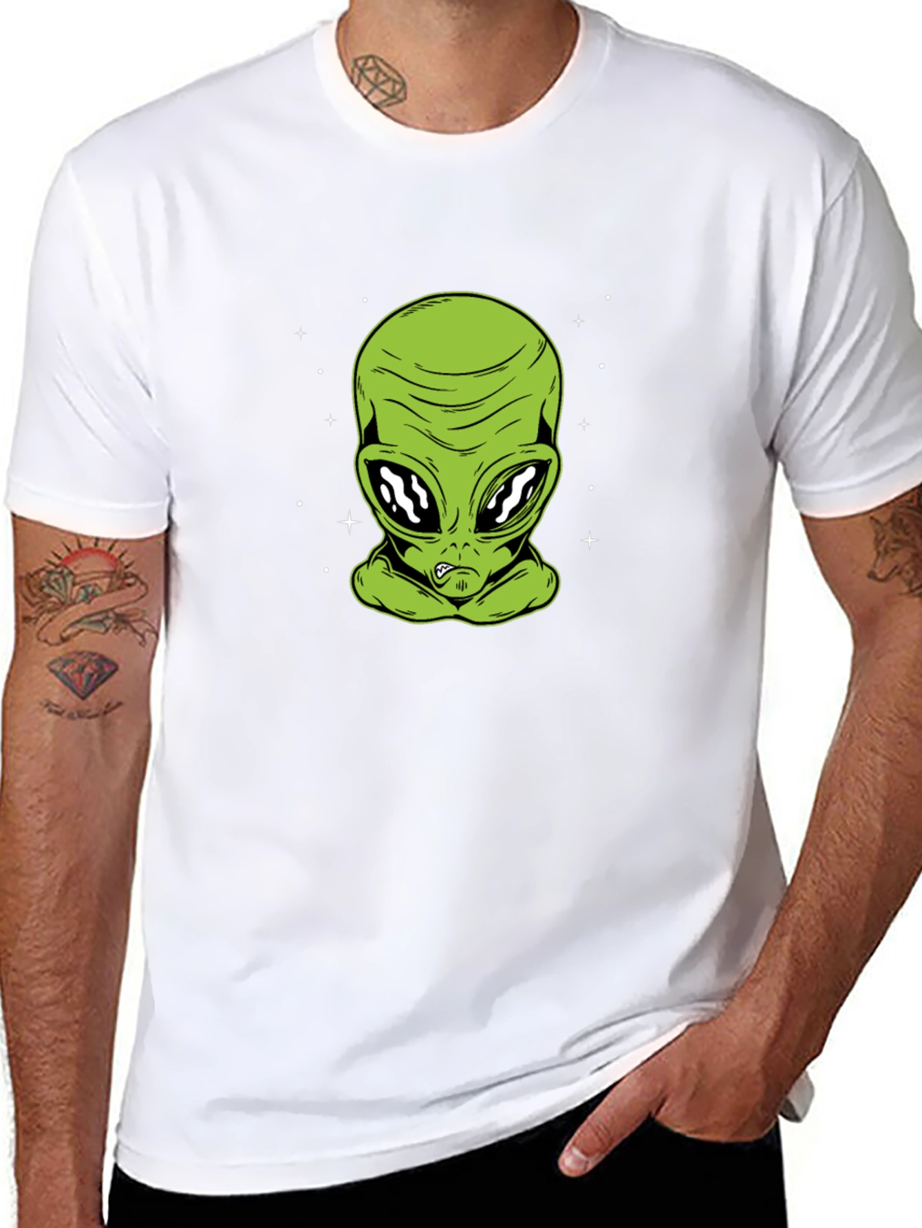 Alien Graphic Print Black T-Shirt