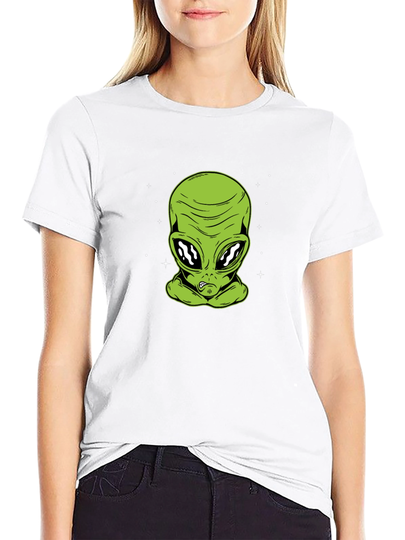 Alien Graphic Print Black T-Shirt