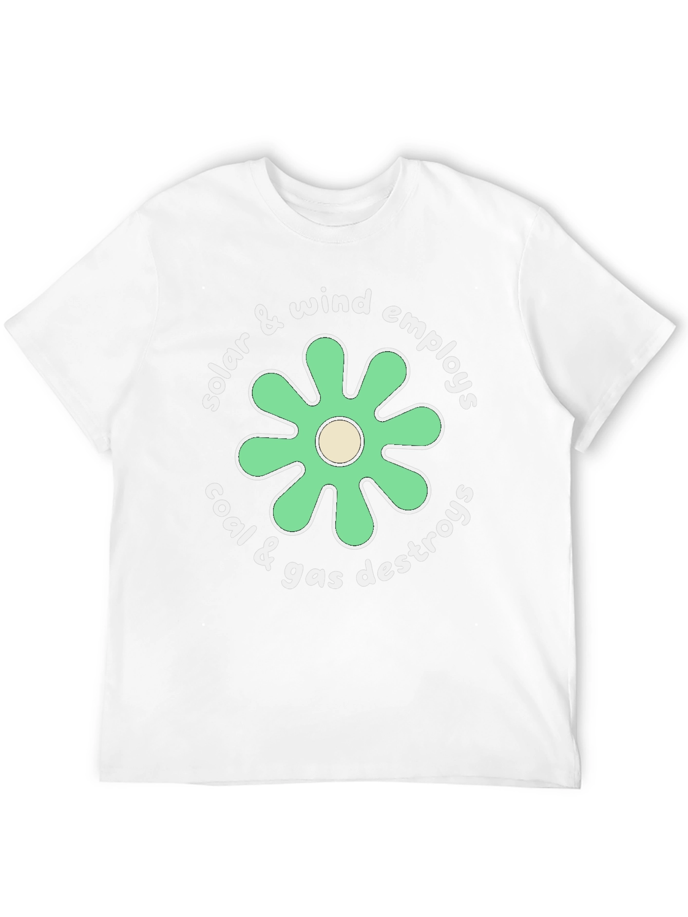 Eco-Friendly Graphic Tee: Solar & Wind Power Advocacy Shirt