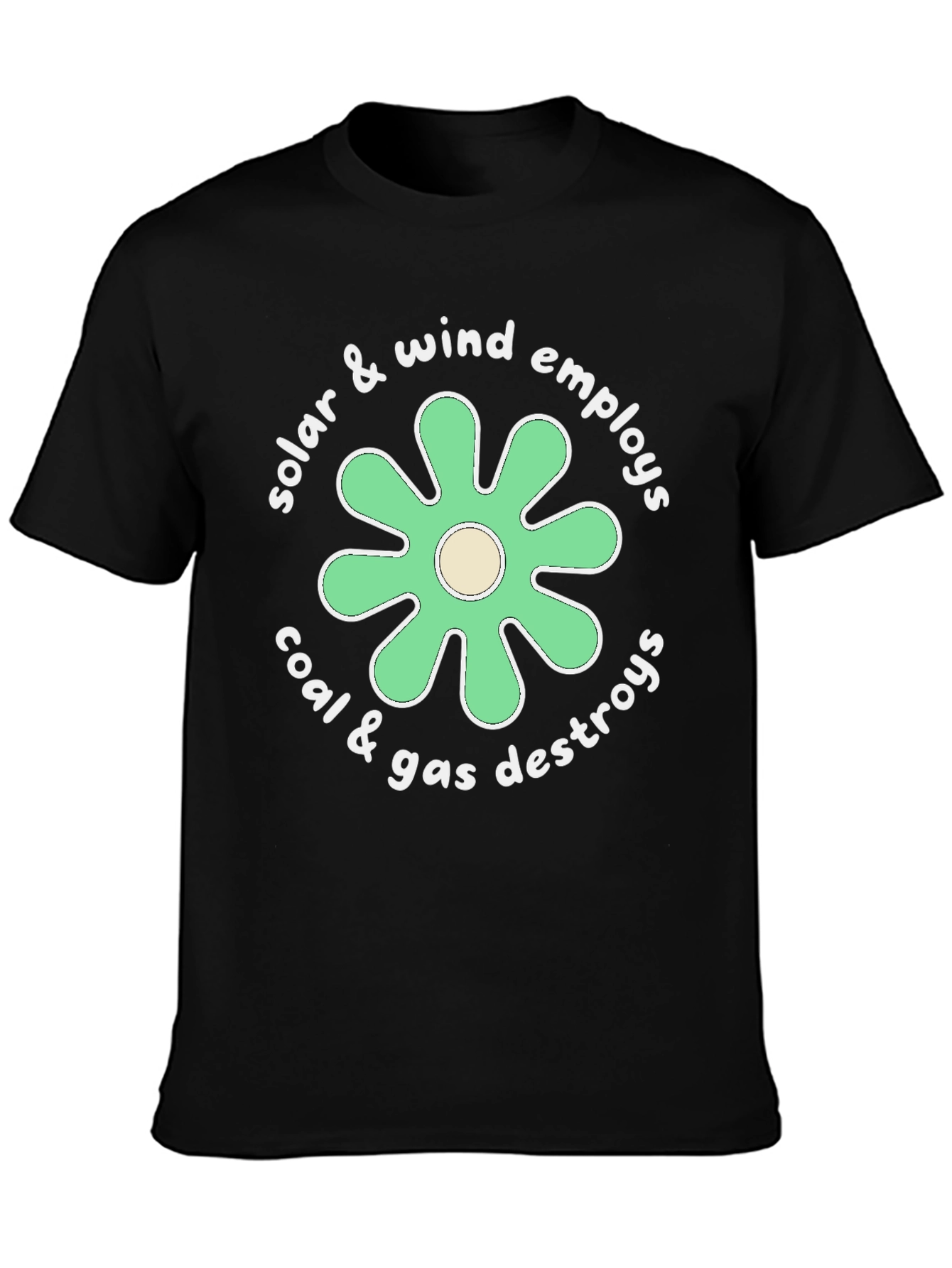 Eco-Friendly Graphic Tee: Solar & Wind Power Advocacy Shirt