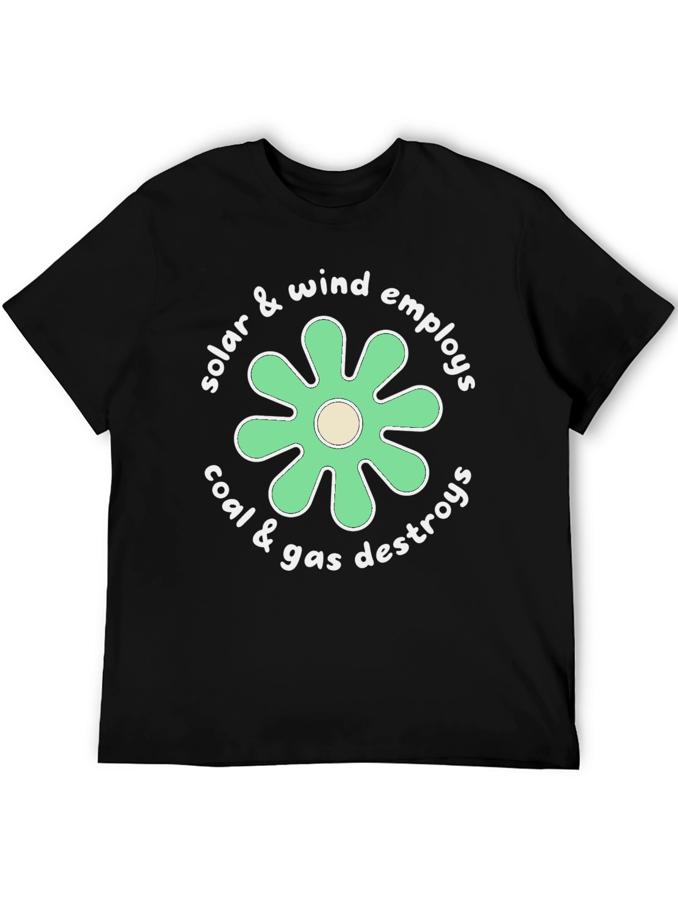 Eco-Friendly Graphic Tee: Solar & Wind Power Advocacy Shirt