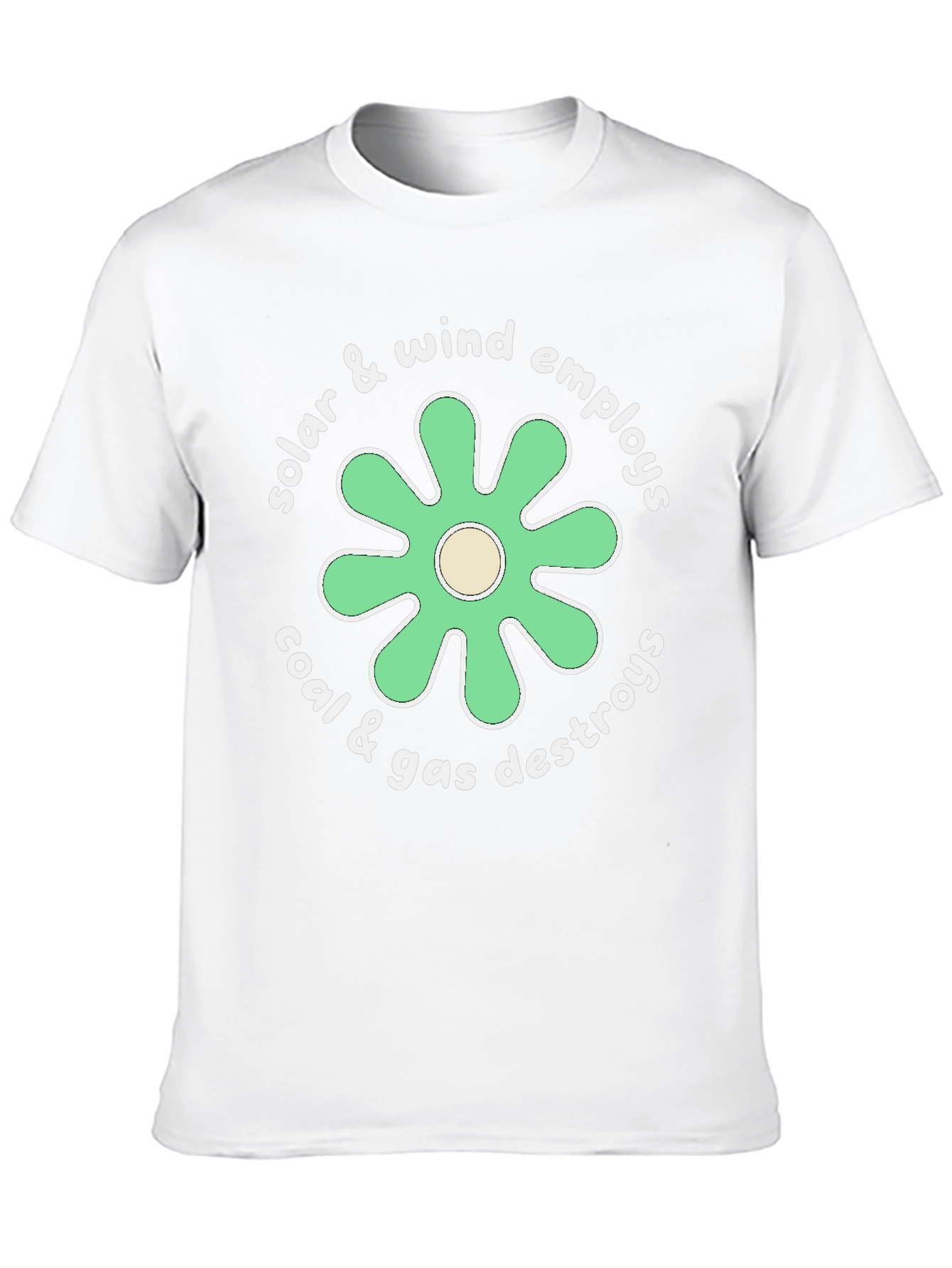Eco-Friendly Graphic Tee: Solar & Wind Power Advocacy Shirt
