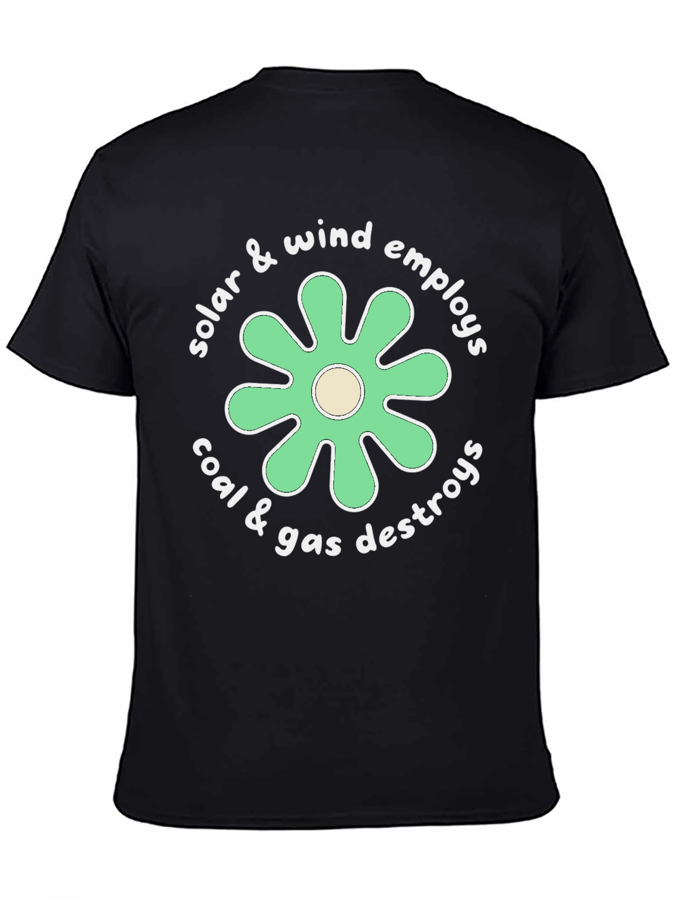 Eco-Friendly Graphic Tee: Solar & Wind Power Advocacy Shirt