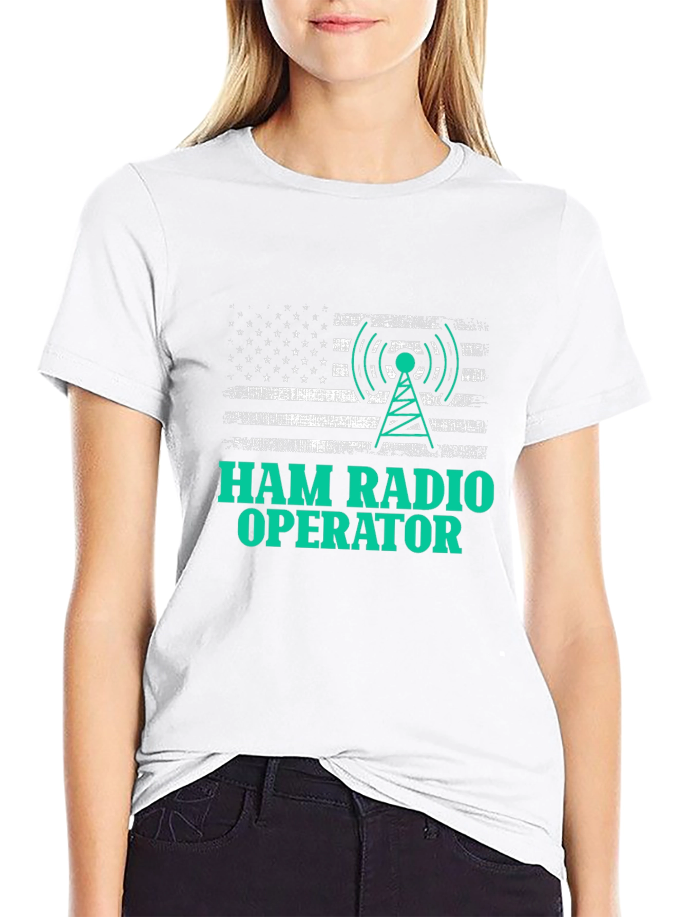 Ham Radio Operator American Flag T-Shirt