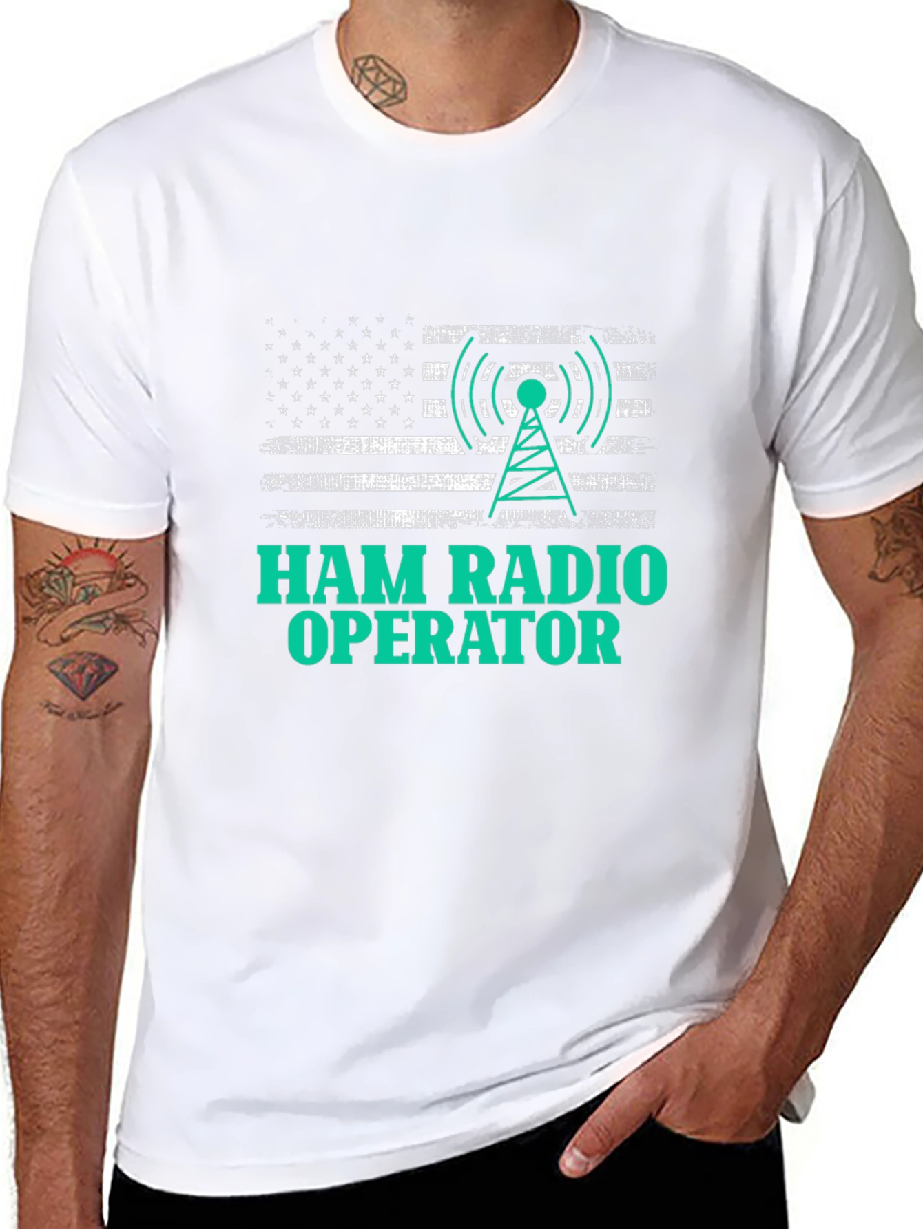 Ham Radio Operator American Flag T-Shirt
