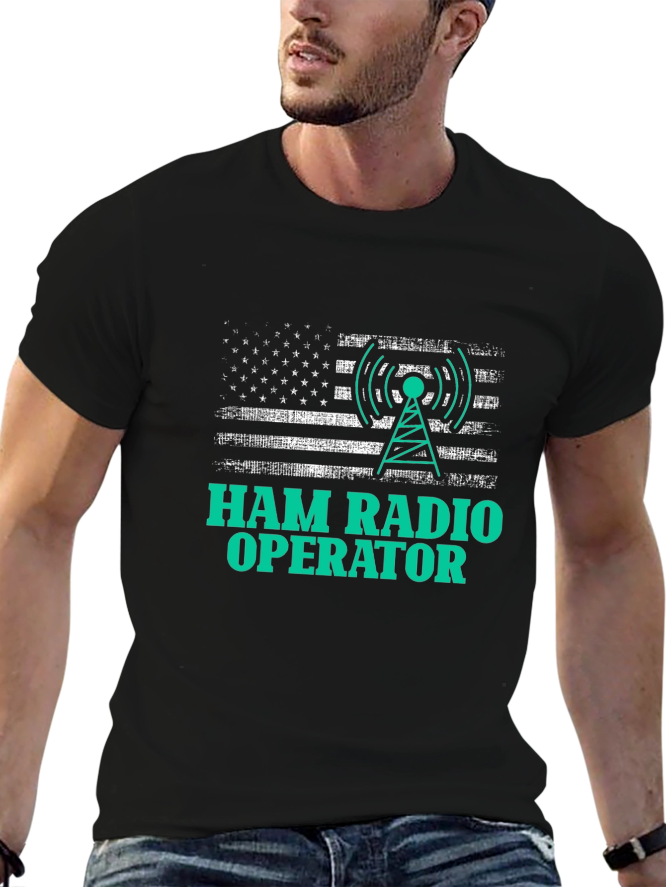 Ham Radio Operator American Flag T-Shirt