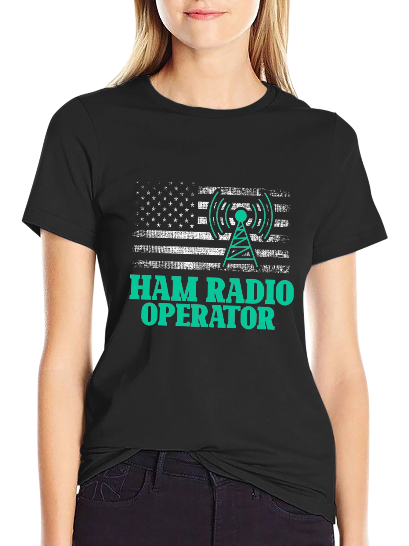 Ham Radio Operator American Flag T-Shirt