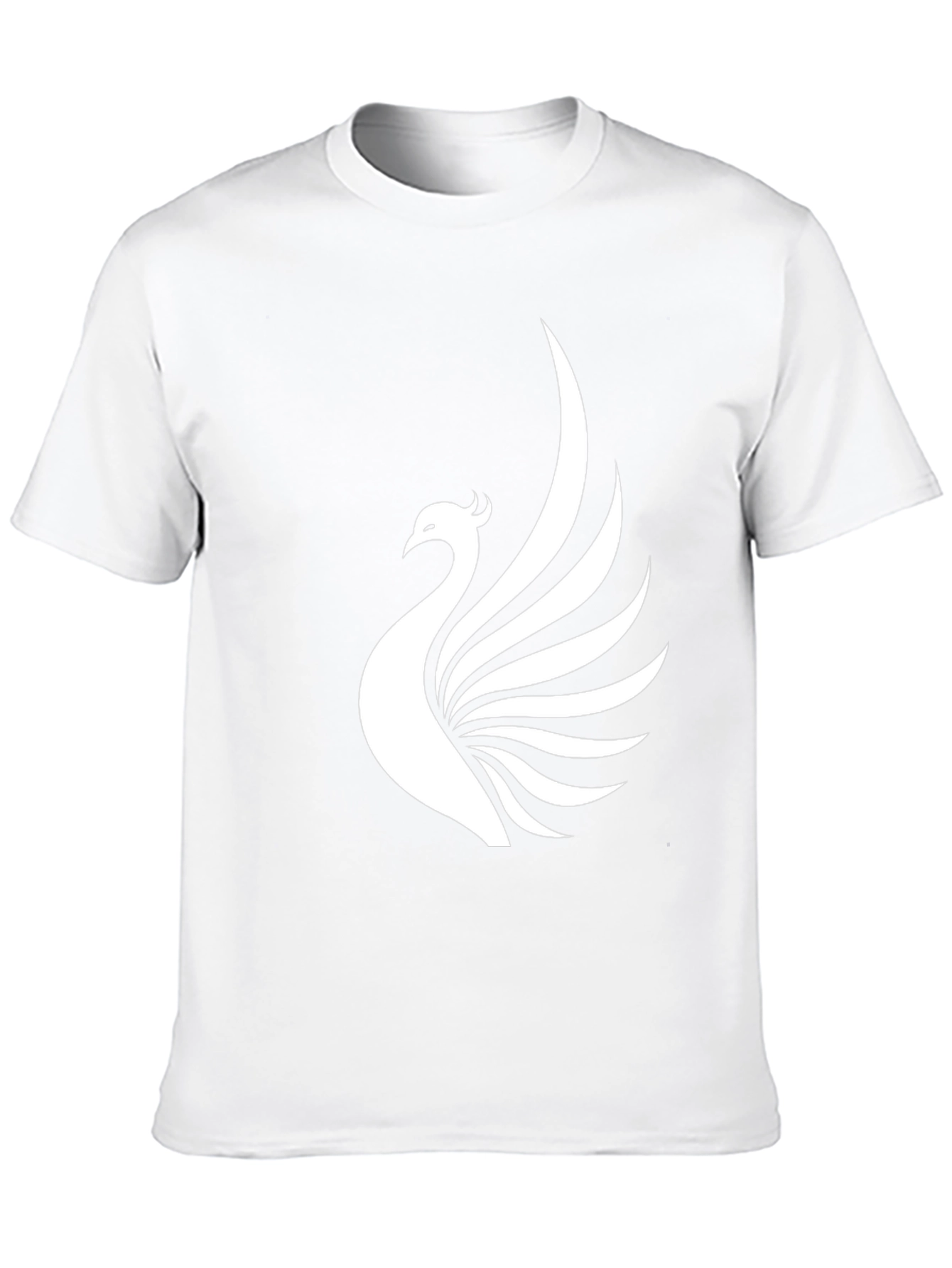 Black T-Shirt with White Phoenix Print