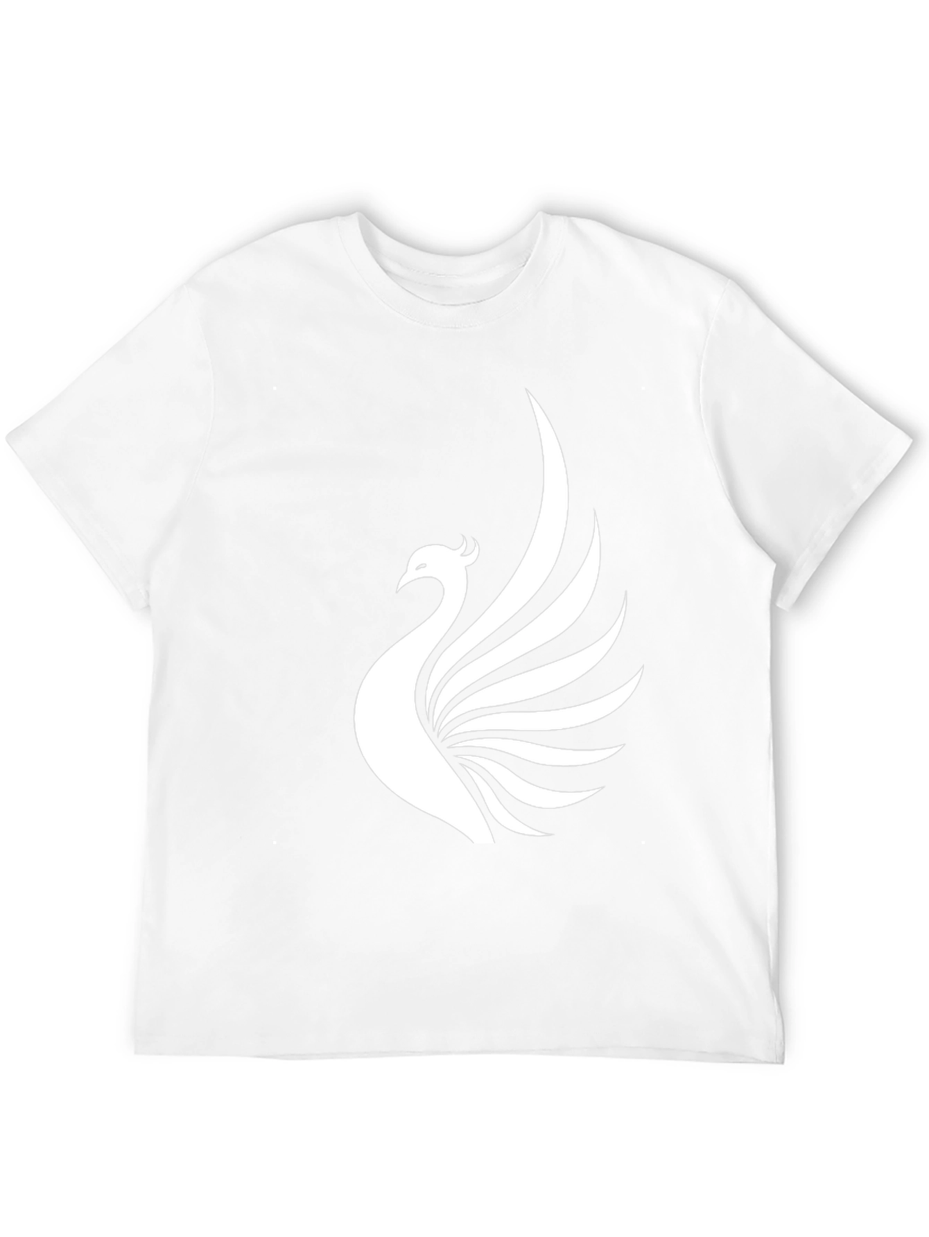 Black T-Shirt with White Phoenix Print