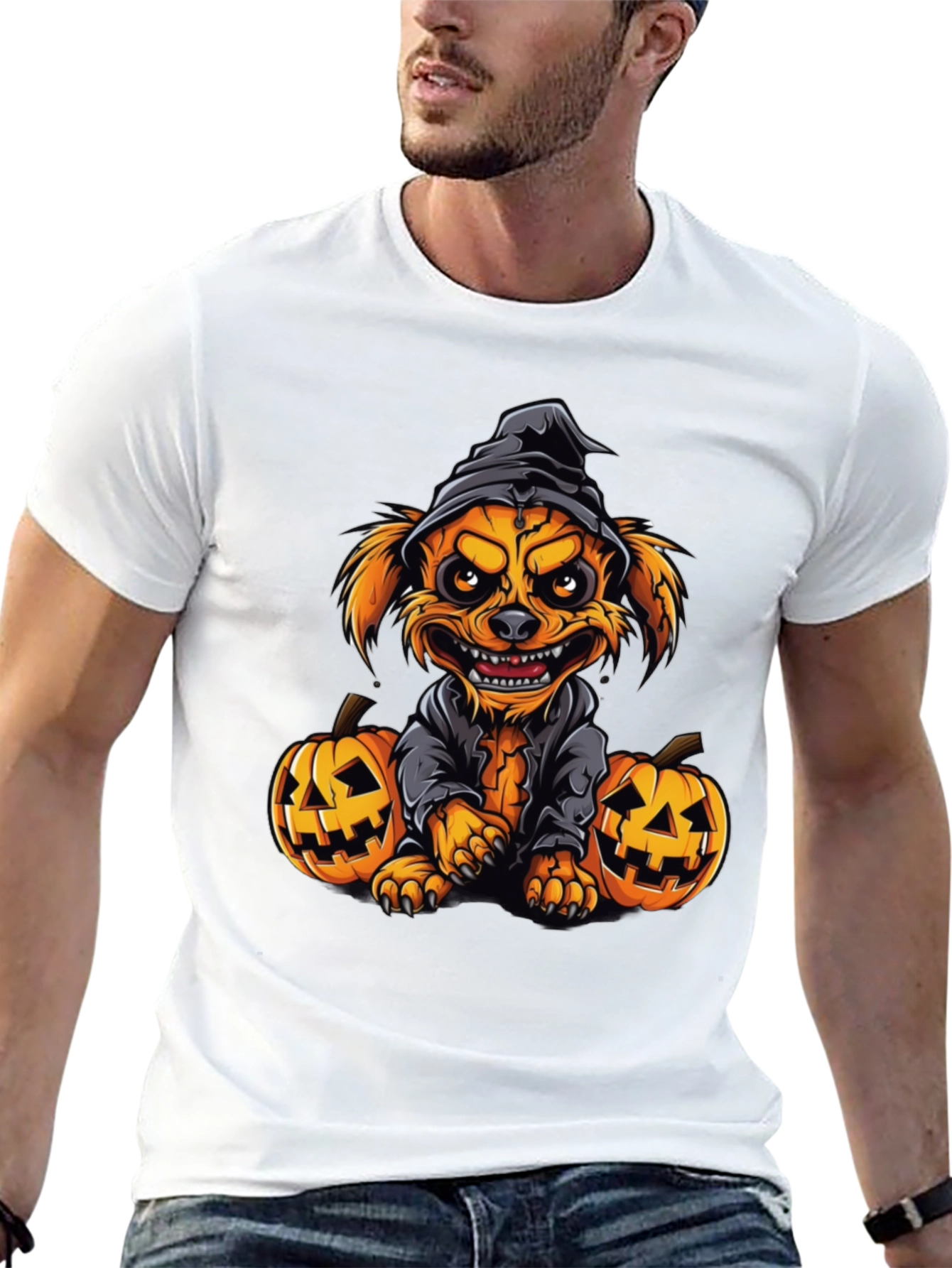 Halloween Dog T-Shirt - Pumpkin Witch
