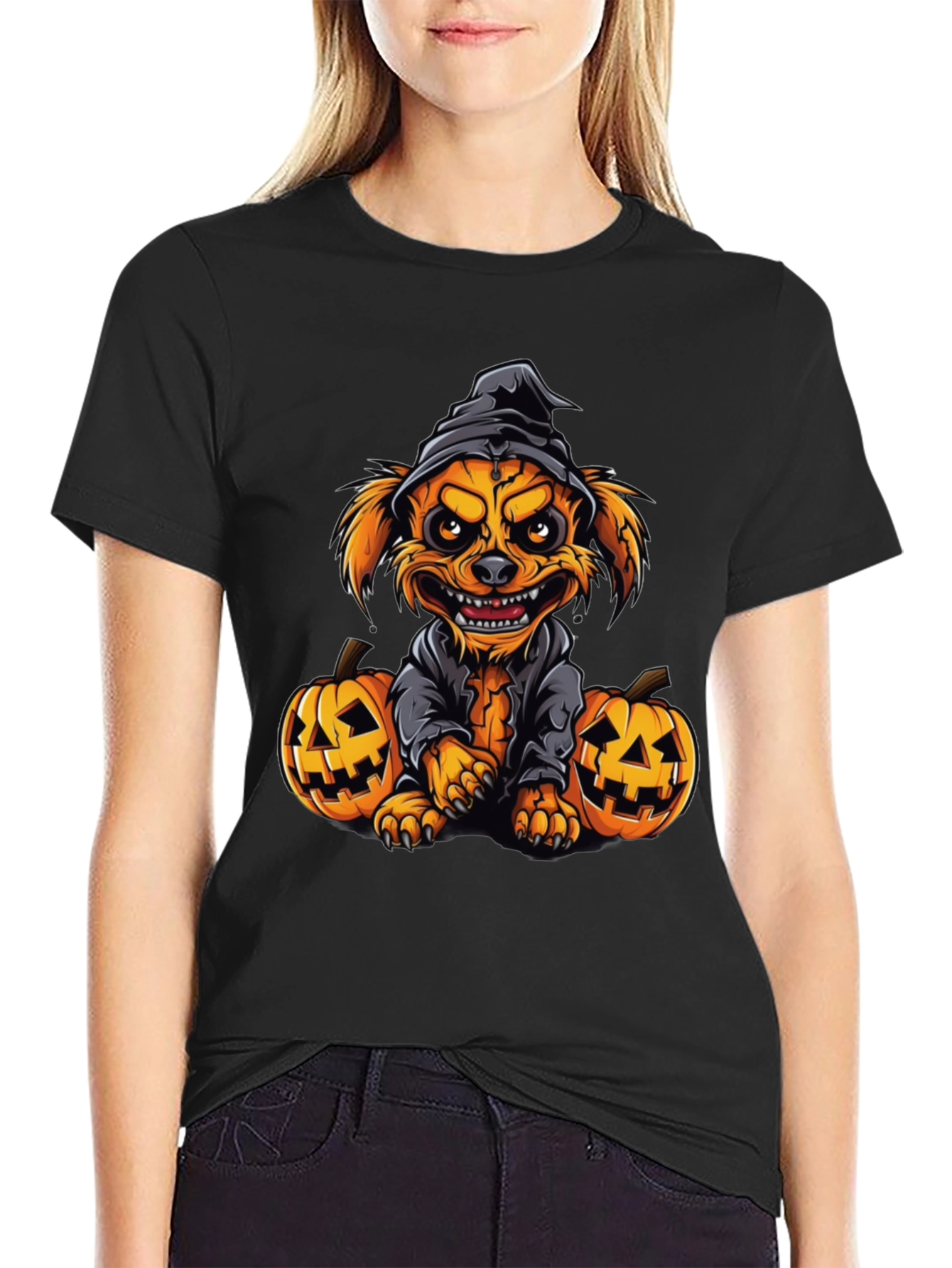 Halloween Dog T-Shirt - Pumpkin Witch