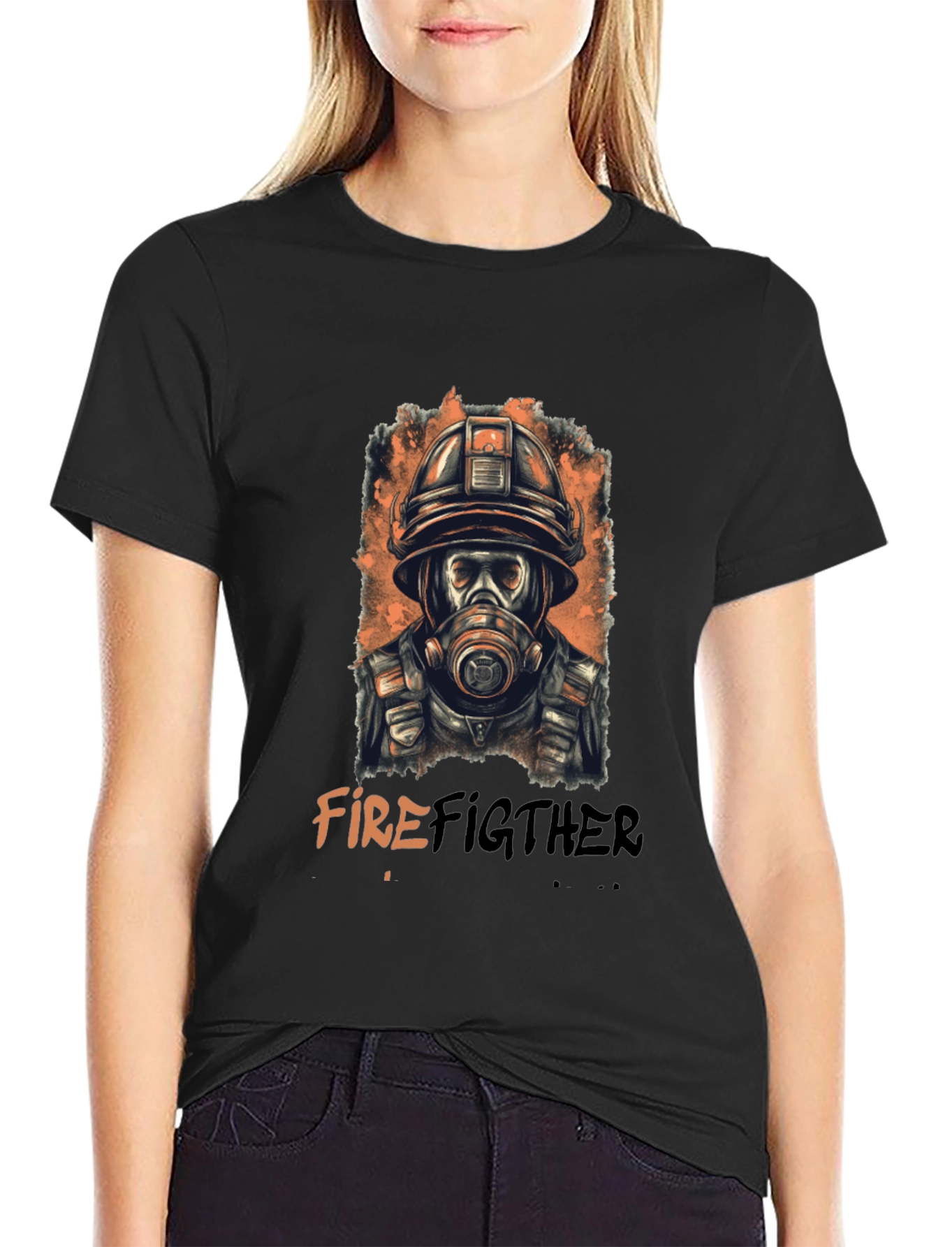 Firefighter Graphic Tee - Cool Black T-Shirt