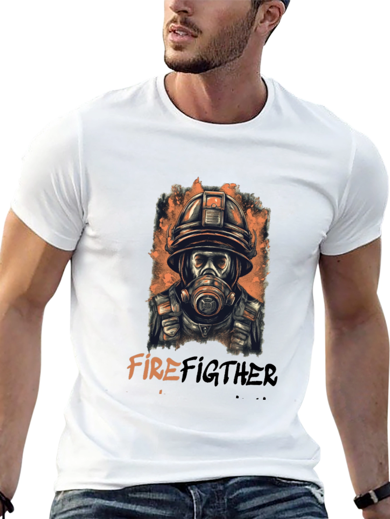 Firefighter Graphic Tee - Cool Black T-Shirt