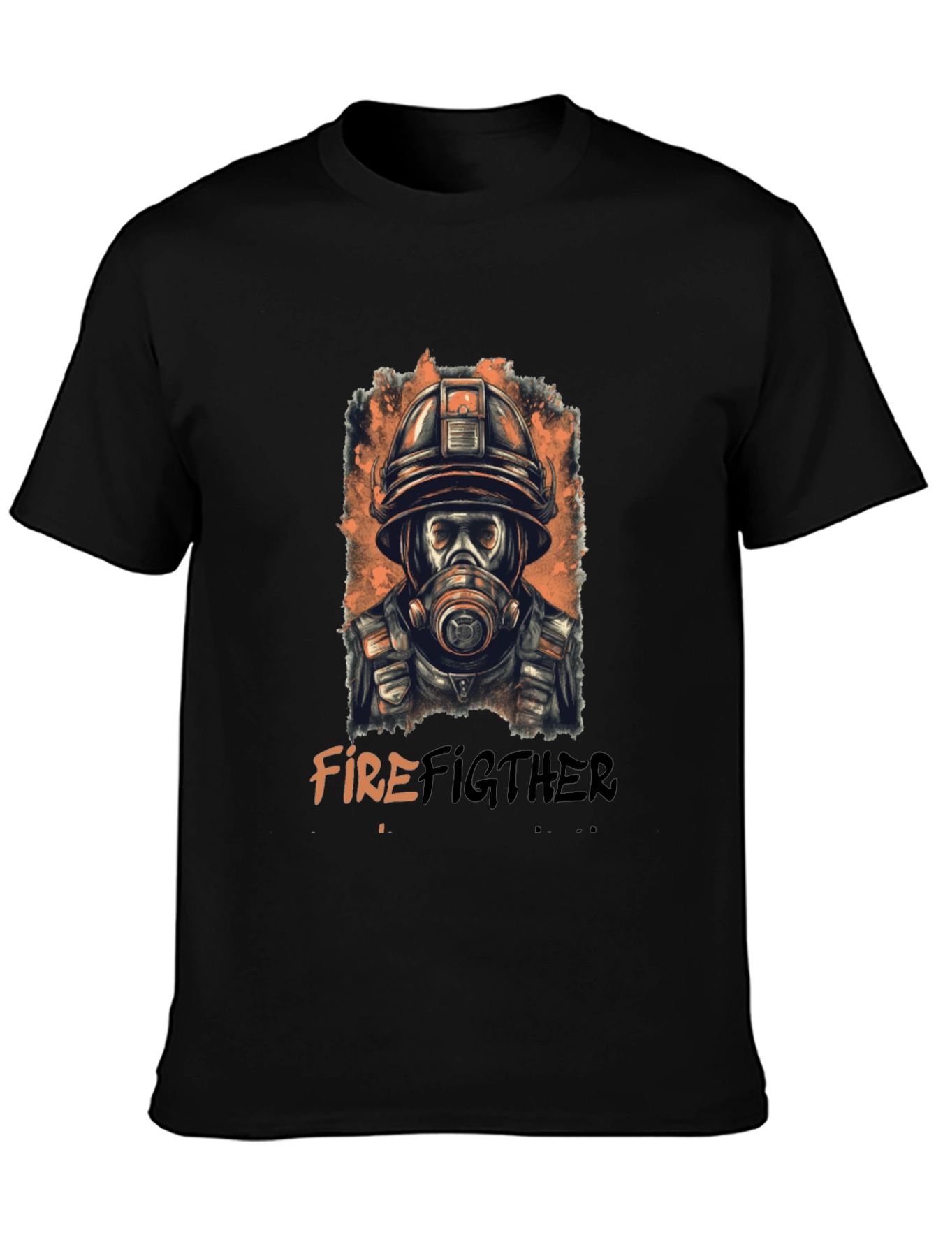 Firefighter Graphic Tee - Cool Black T-Shirt