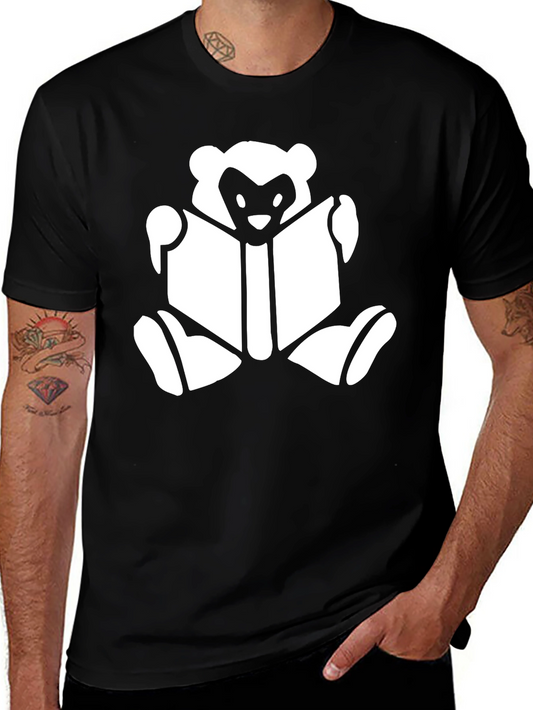 Book Reading Bear T-Shirt - Black