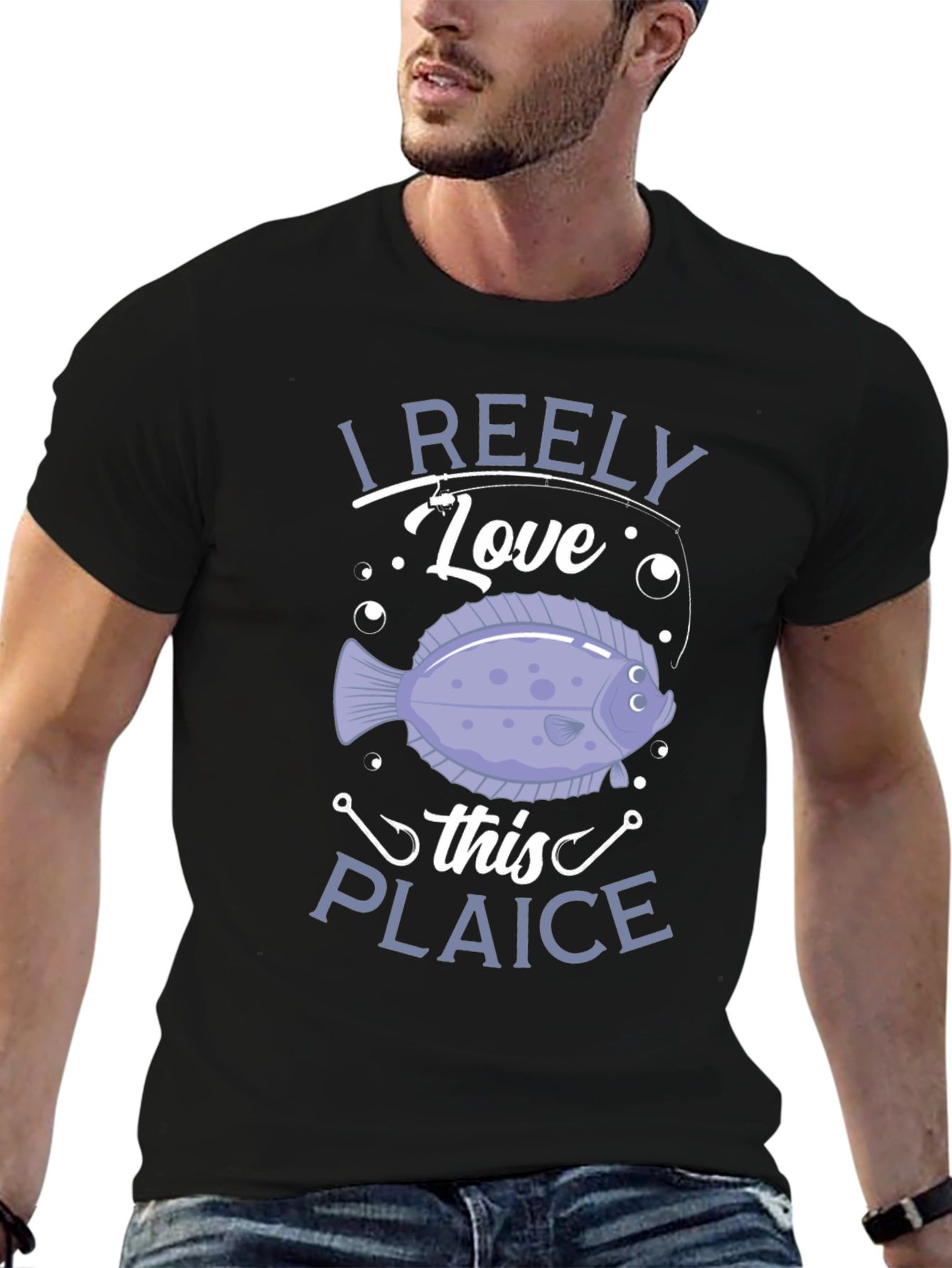I Reely Love This Plaice Funny Fishing T-Shirt