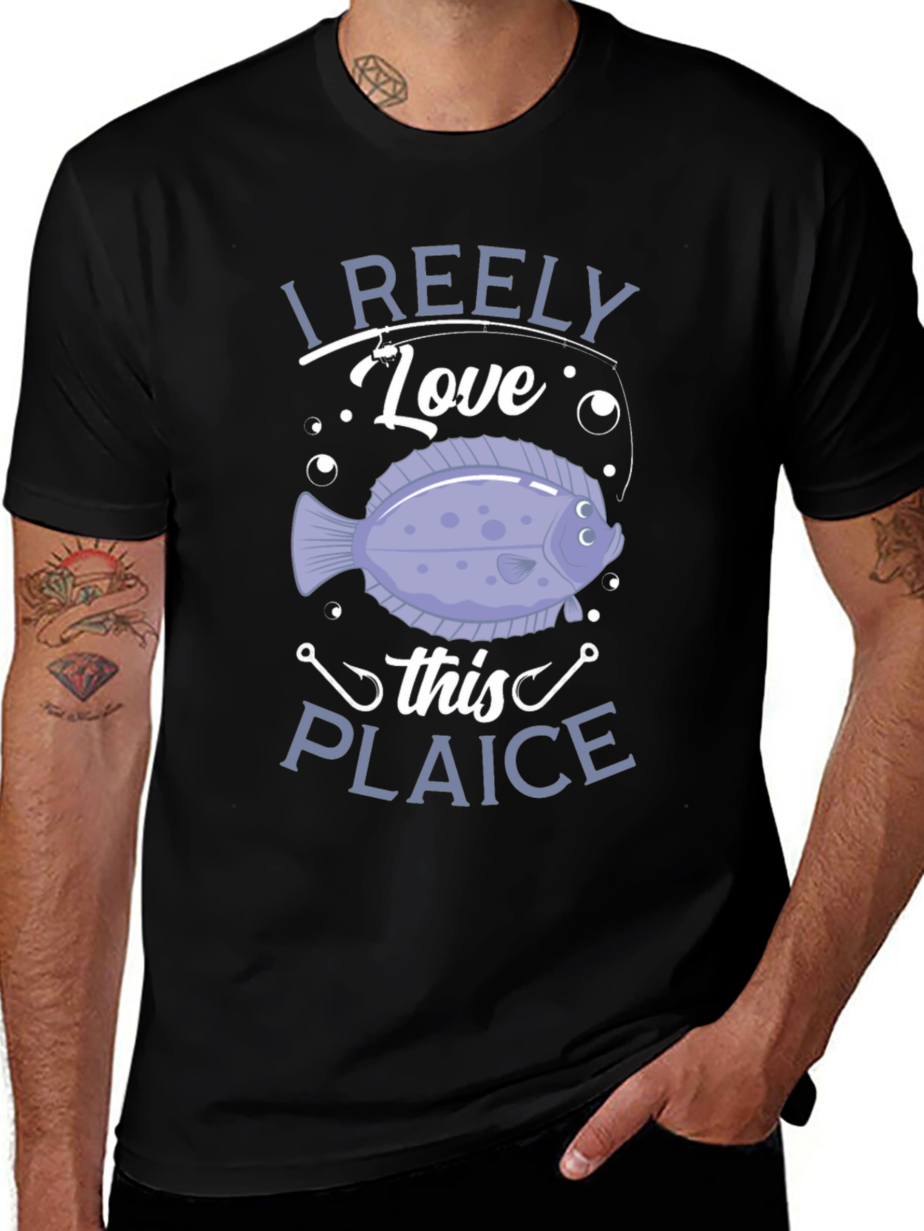 I Reely Love This Plaice Funny Fishing T-Shirt