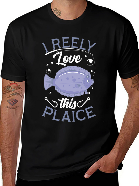 I Reely Love This Plaice Funny Fishing T-Shirt