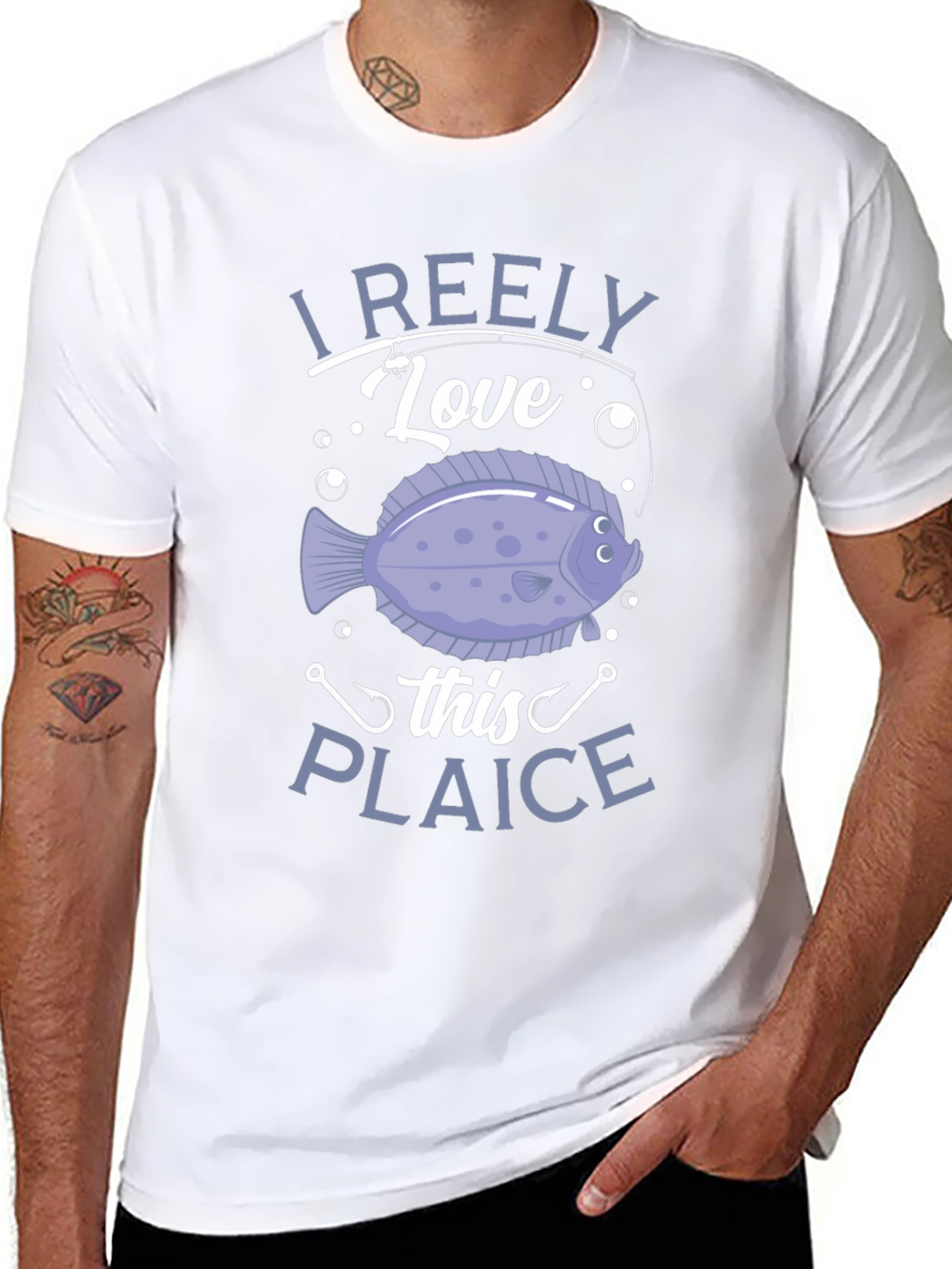 I Reely Love This Plaice Funny Fishing T-Shirt