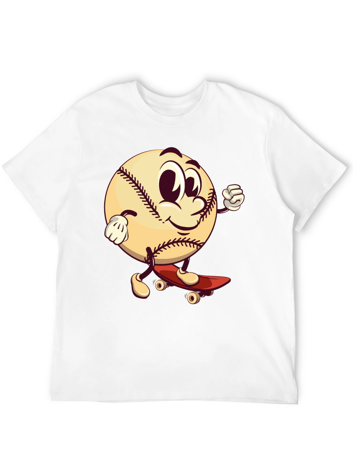 Cartoon Baseball Skateboard T-Shirt