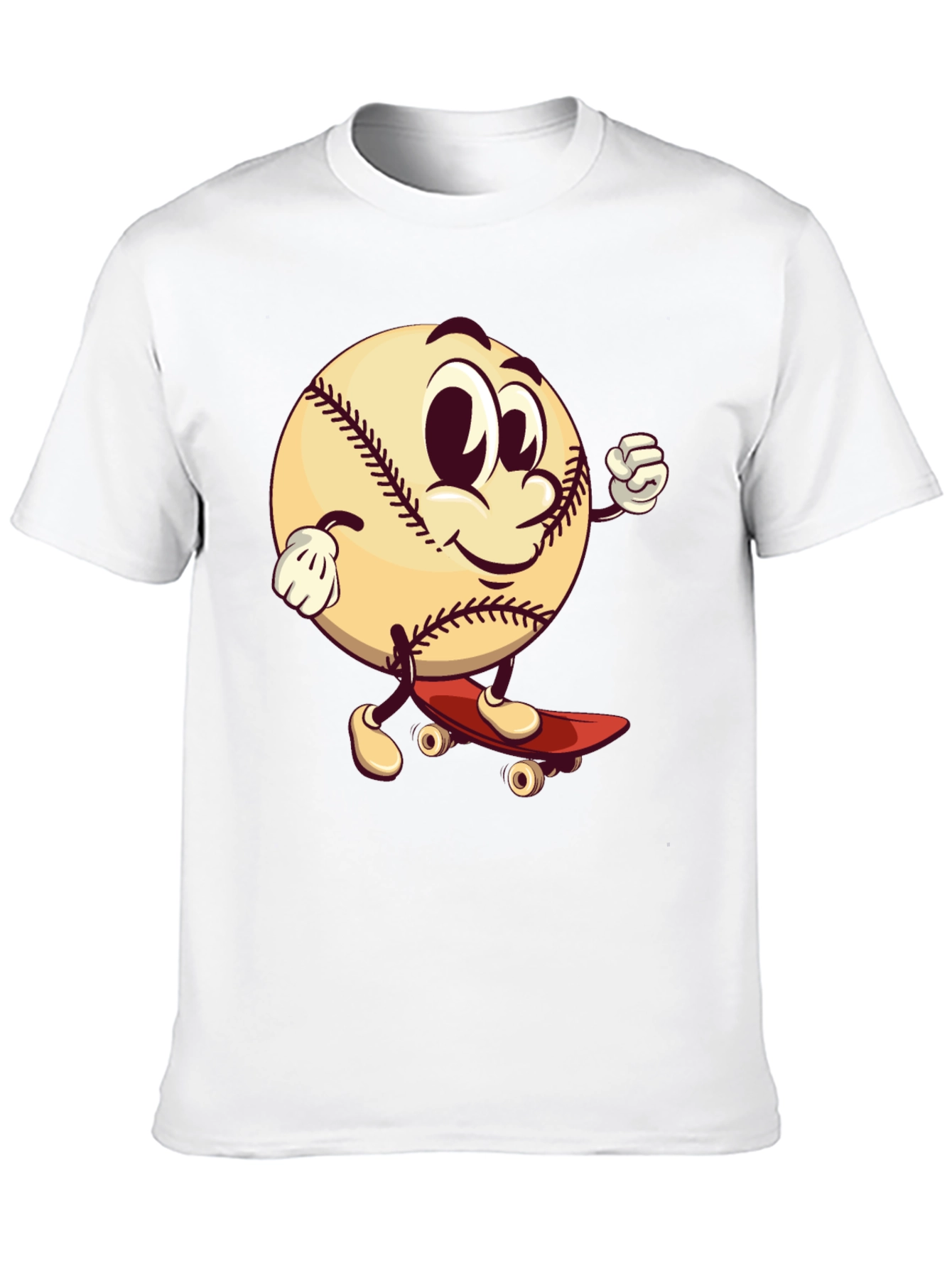 Cartoon Baseball Skateboard T-Shirt