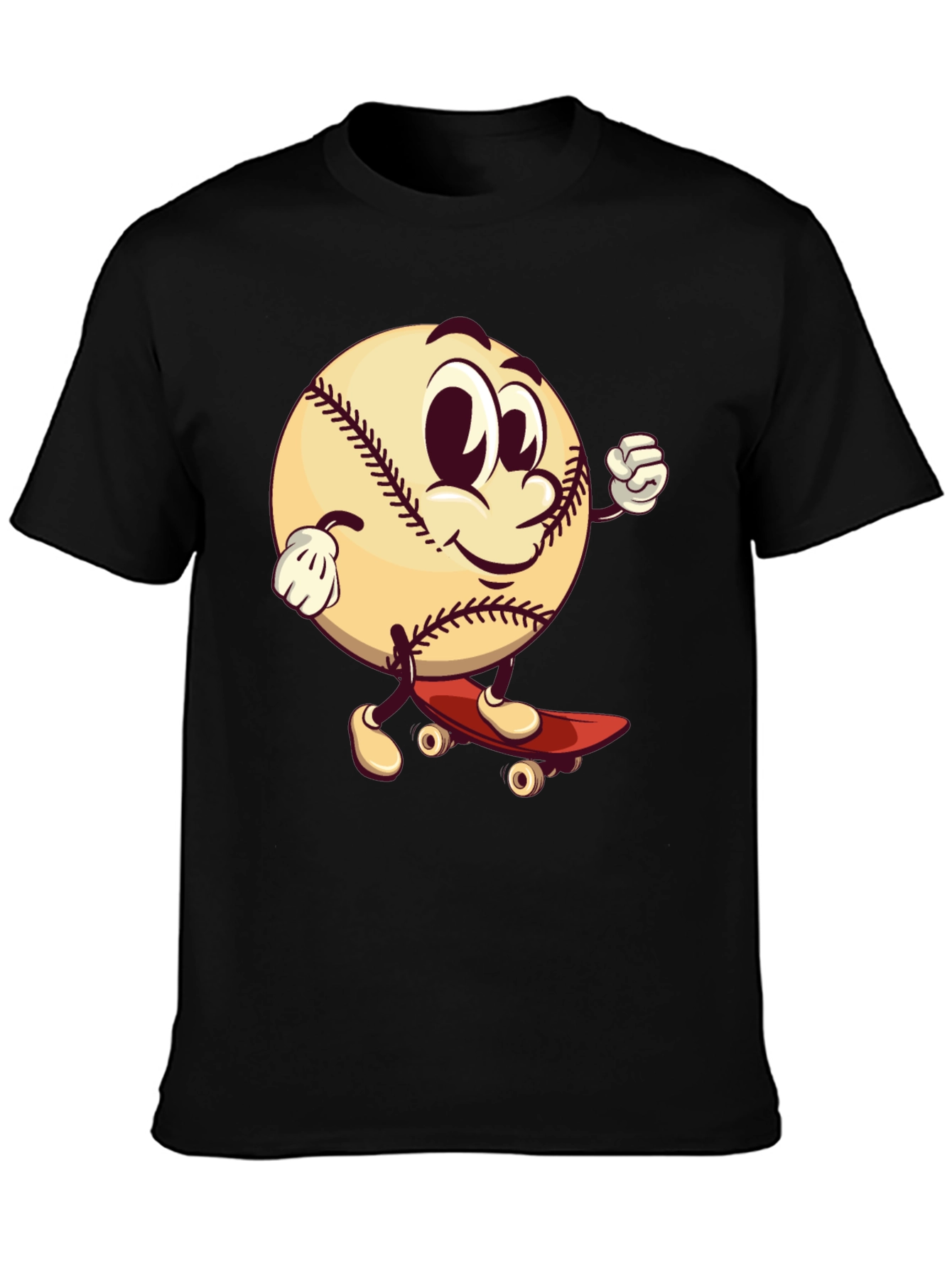 Cartoon Baseball Skateboard T-Shirt