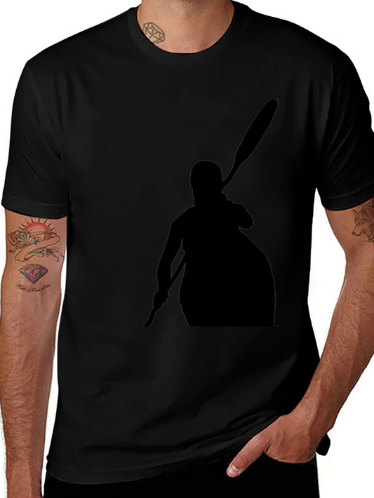 Black Kayaker Silhouette T-Shirt