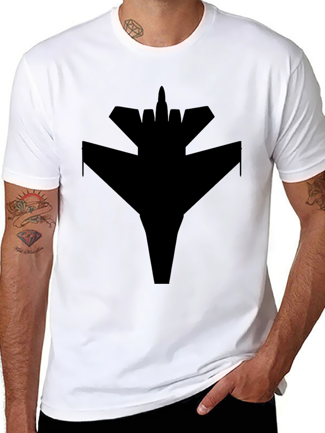 Black Jet Fighter Graphic T-Shirt