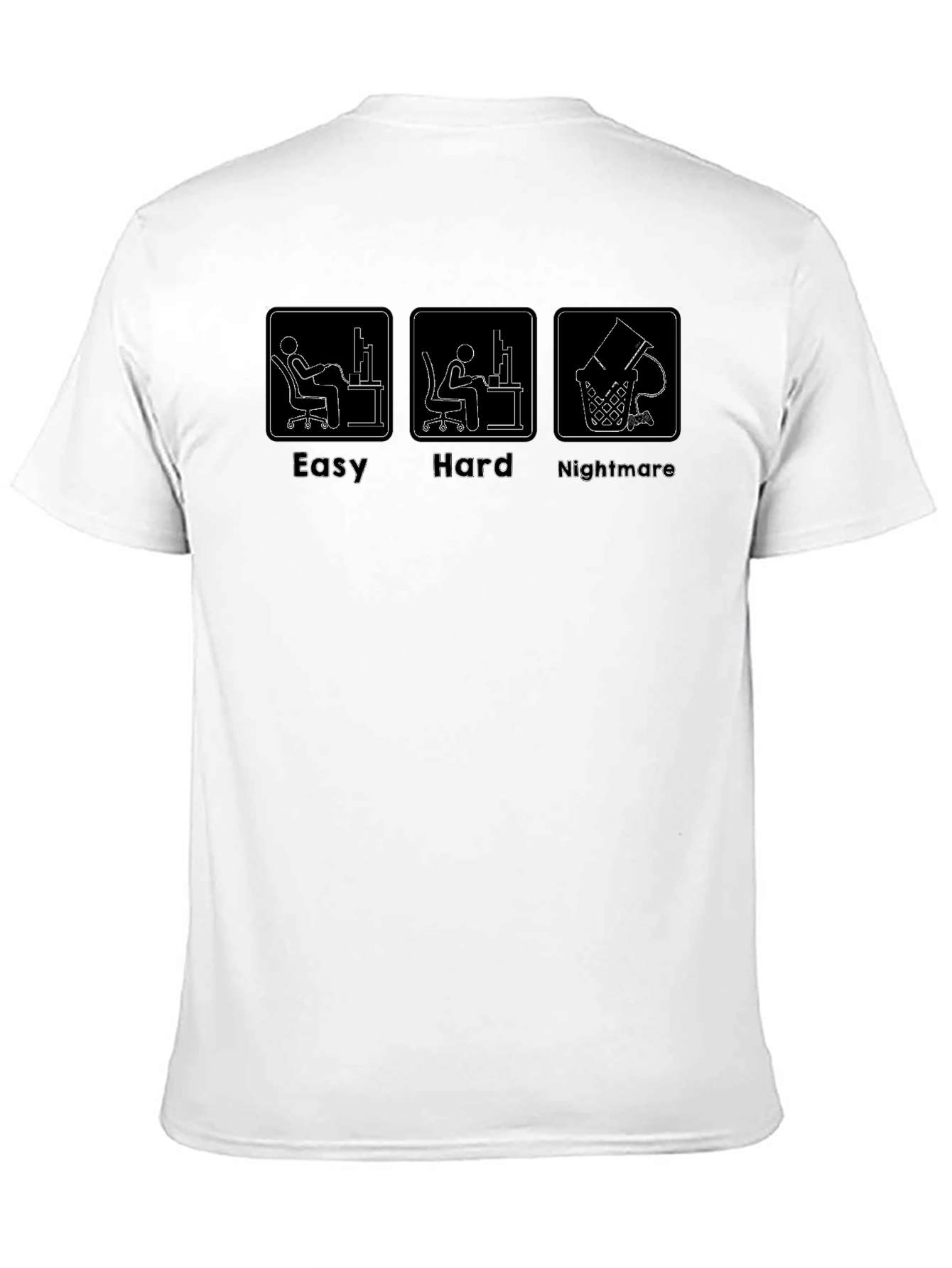 Easy Hard Nightmare Programmer Black T-Shirt