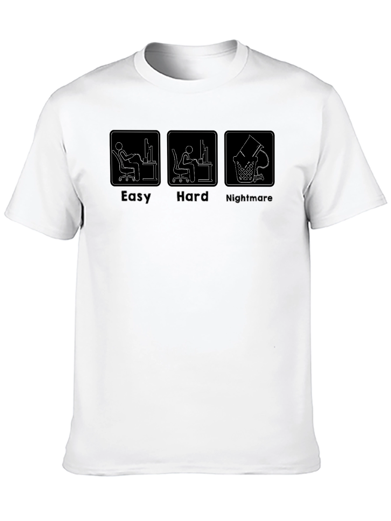 Easy Hard Nightmare Programmer Black T-Shirt