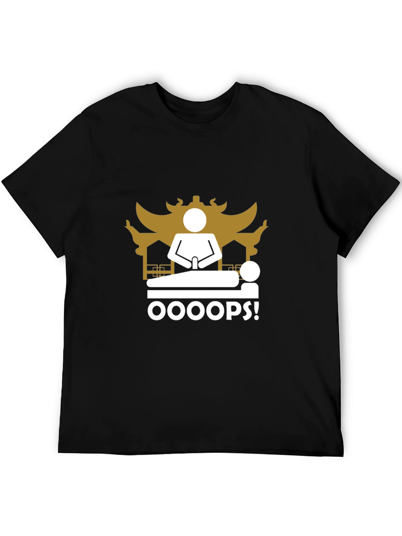 Oops! Funny Black T-Shirt - Unique Graphic Tee